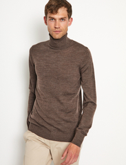 Bruun & Stengade - BS Saturn Regular Fit Knitwear - džemperi ar augstu apkakli - brown - 3