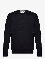 Bruun & Stengade - BS Jenkins Regular Fit Knitwear - megztinis su v formos apykakle - navy - 0