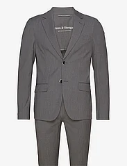 Bruun & Stengade - BS Sonoma Slim Fit Suit Set - kombinezony dwurzędowe - dark grey - 0