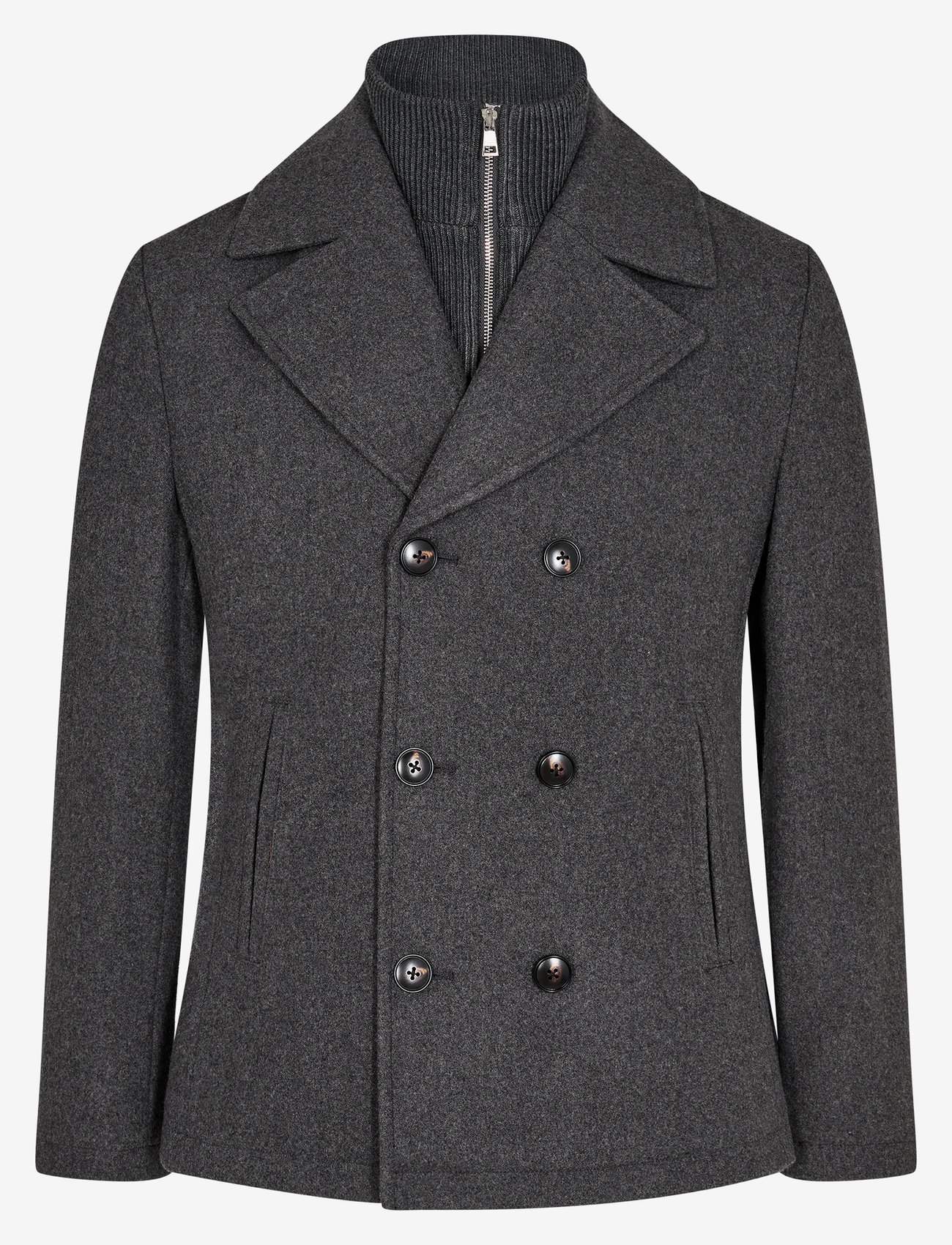Bruun & Stengade - BS Montana Slim Fit Coat - wool jackets - dark grey - 0