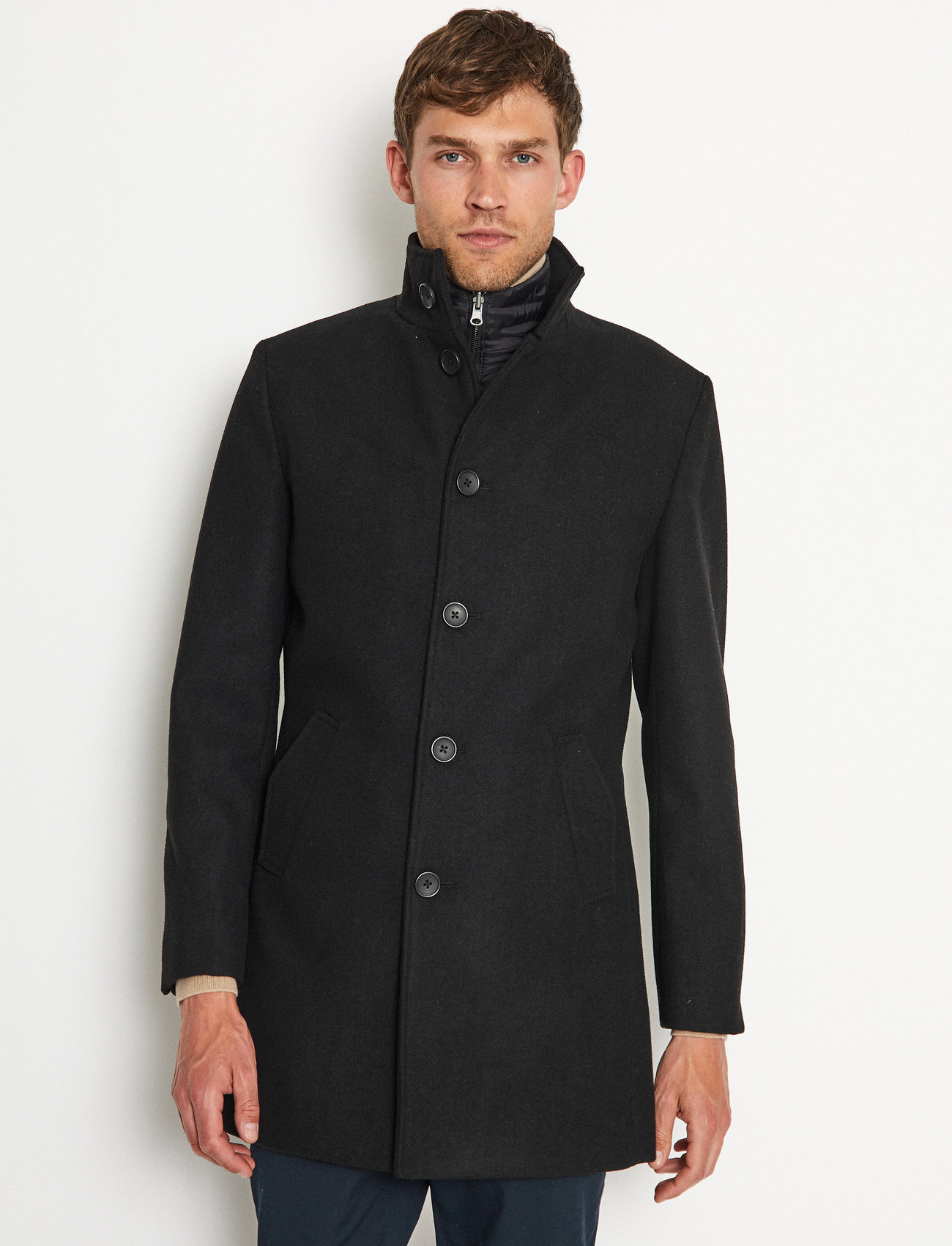 Bruun & Stengade - BS Ontario Slim Fit Coat - ziemas jakas - black - 1