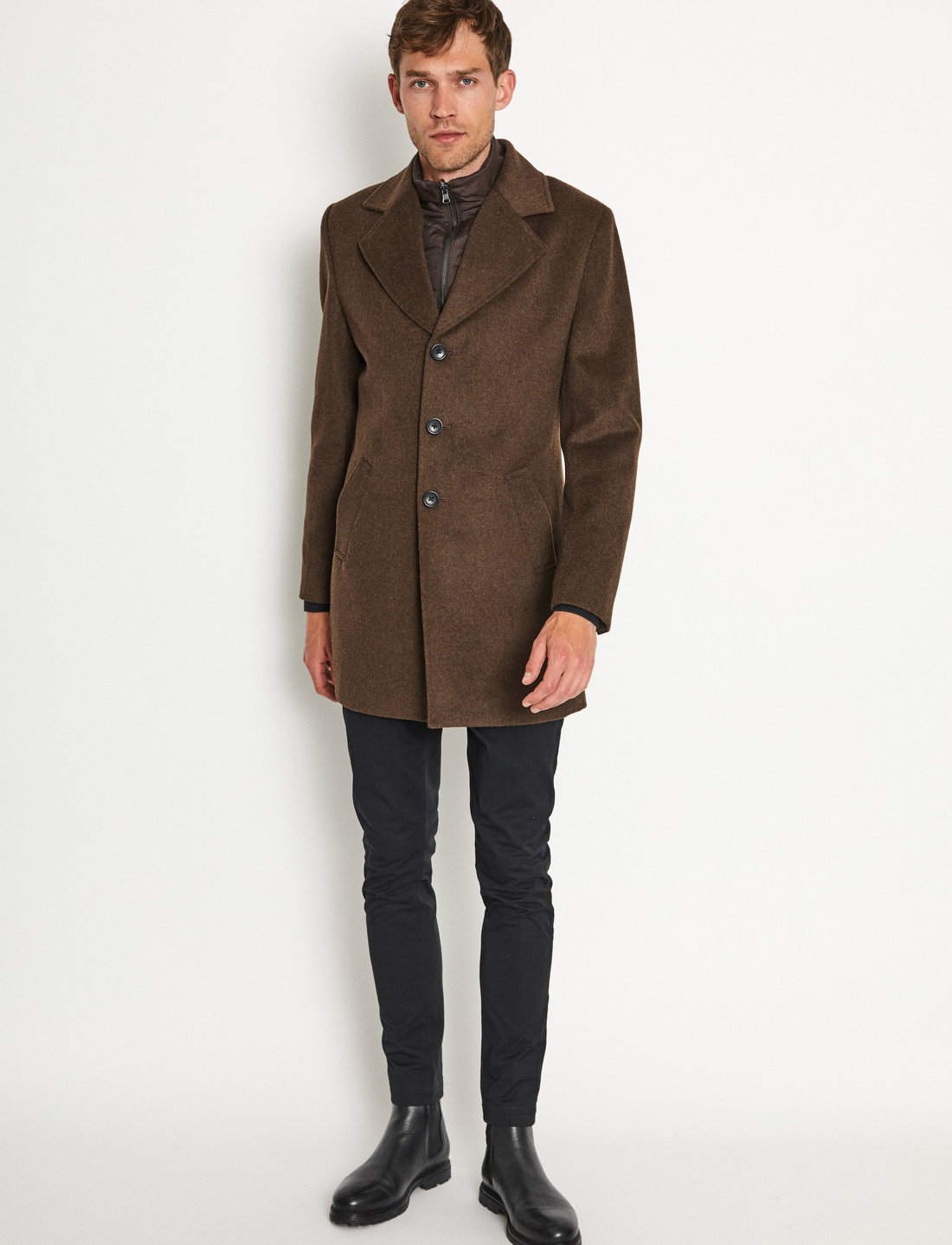 Mens wool 2025 coats slim fit