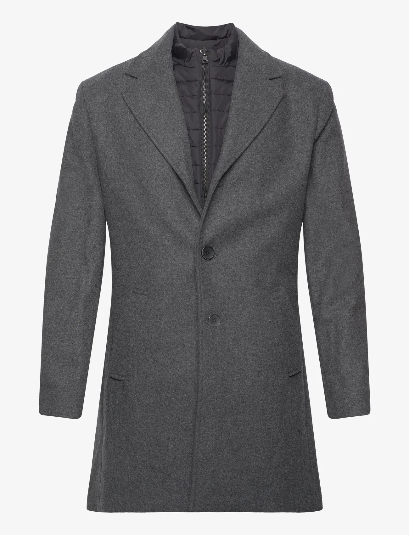 Bruun & Stengade - BS Kingston Slim Fit Coat - wool coats - dark grey - 0