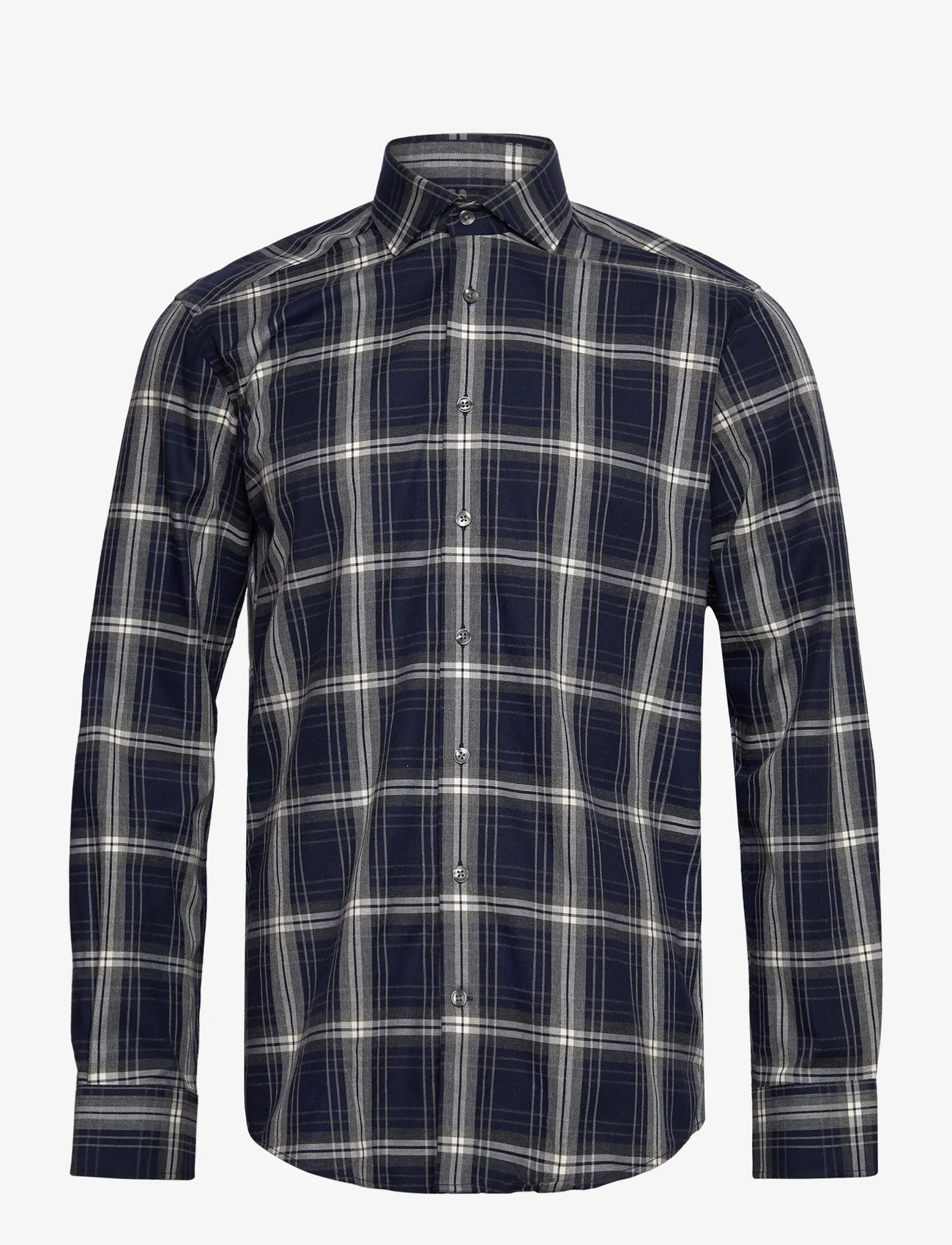 Bruun & Stengade - BS Tony Slim Fit Shirt - checkered shirts - dark blue - 0