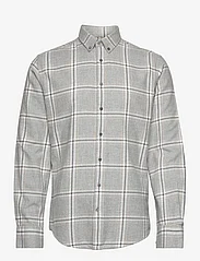 Bruun & Stengade - BS Langer Casual Slim Fit Shirt - rutede skjorter - light grey - 0
