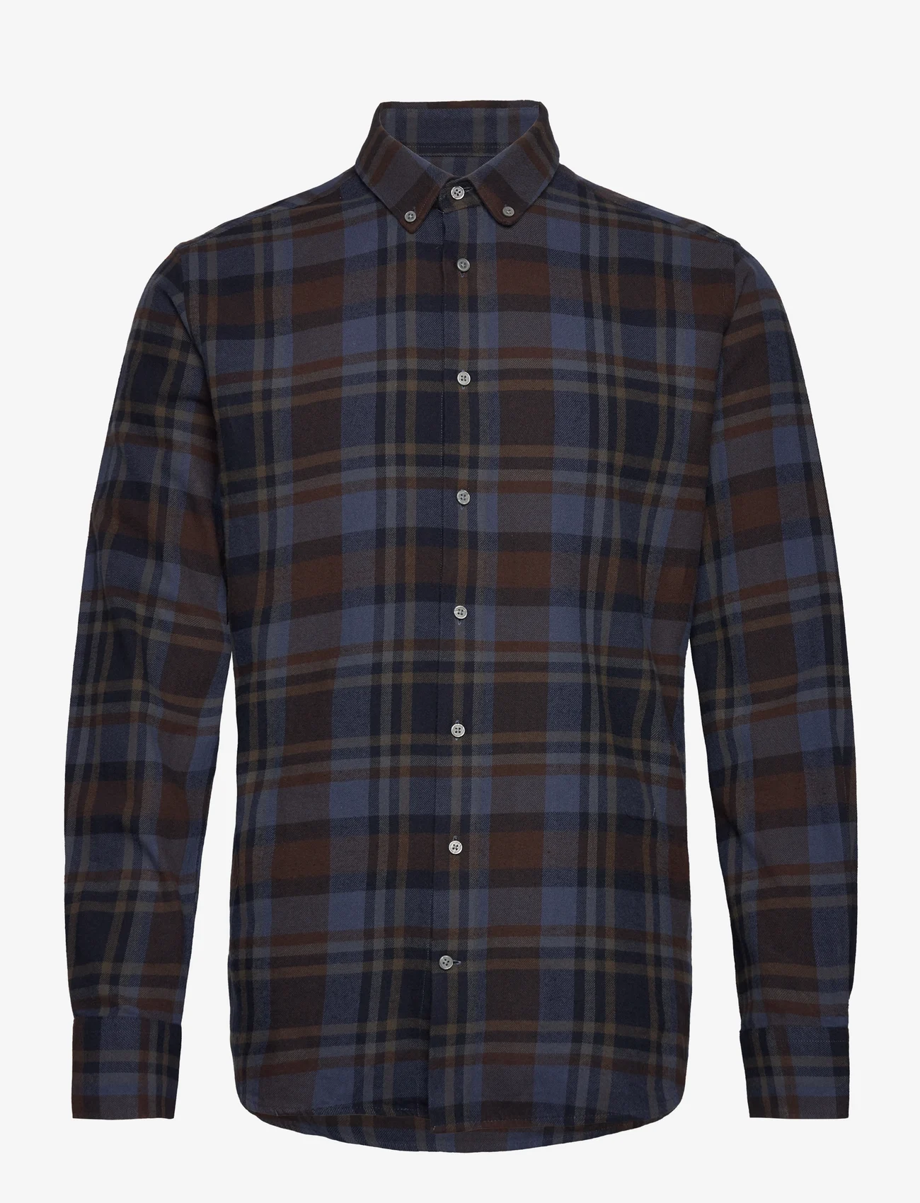 Bruun & Stengade - BS Watson Casual Slim Fit Shirt - checkered shirts - brown - 0