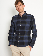 Bruun & Stengade - BS Faldo Casual Slim Fit Shirt - rutede skjorter - blue - 5