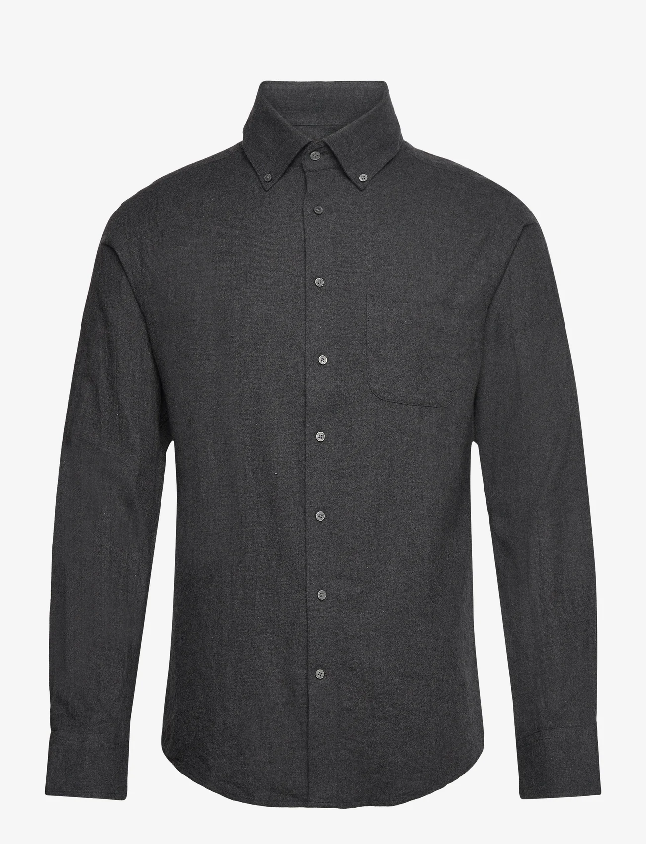 Bruun & Stengade - BS Floyd Casual Slim Fit Shirt - basic skjortor - charcoal - 0