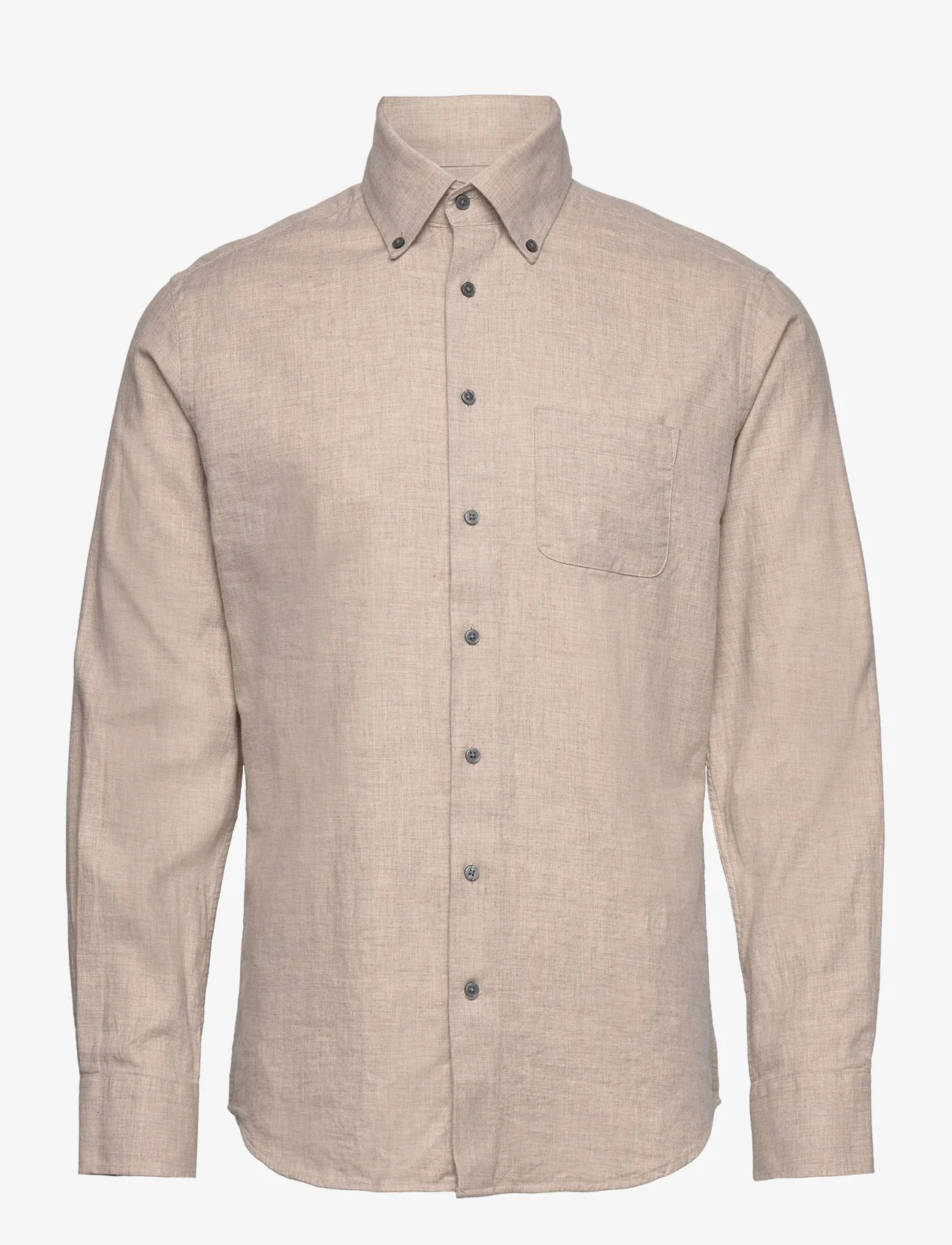 Bruun & Stengade - BS Floyd Casual Slim Fit Shirt - basic skjortor - sand - 0