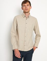 Bruun & Stengade - BS Floyd Casual Slim Fit Shirt - basic skjorter - sand - 4