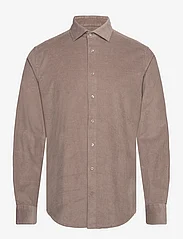 Bruun & Stengade - BS Nicklaus Casual Slim Fit Shirt - vakosamettipaidat - mud - 0