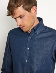 Bruun & Stengade - BS Middlecoff Casual Slim Fit Shirt - podstawowe koszulki - indigo - 6
