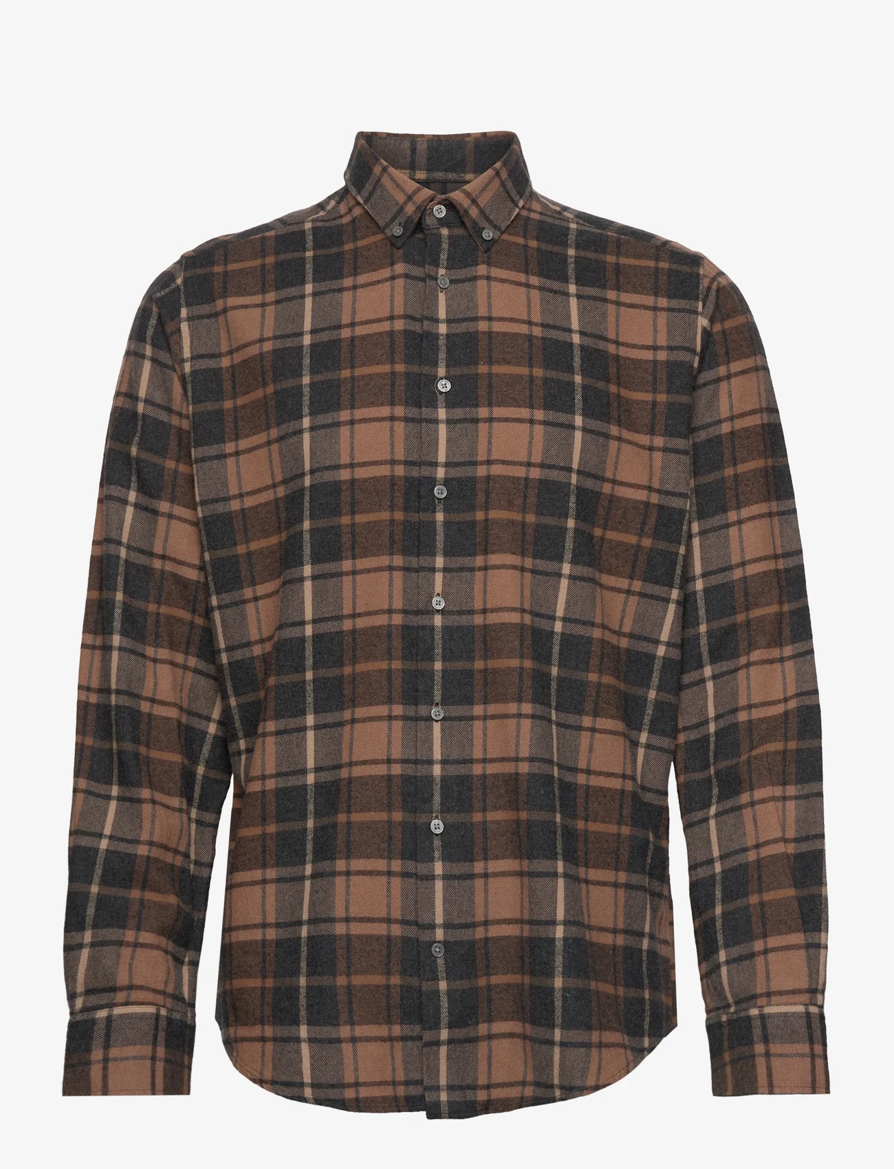 Bruun & Stengade - BS Sarazen Casual Modern Fit Shirt - rutiga skjortor - brown - 0
