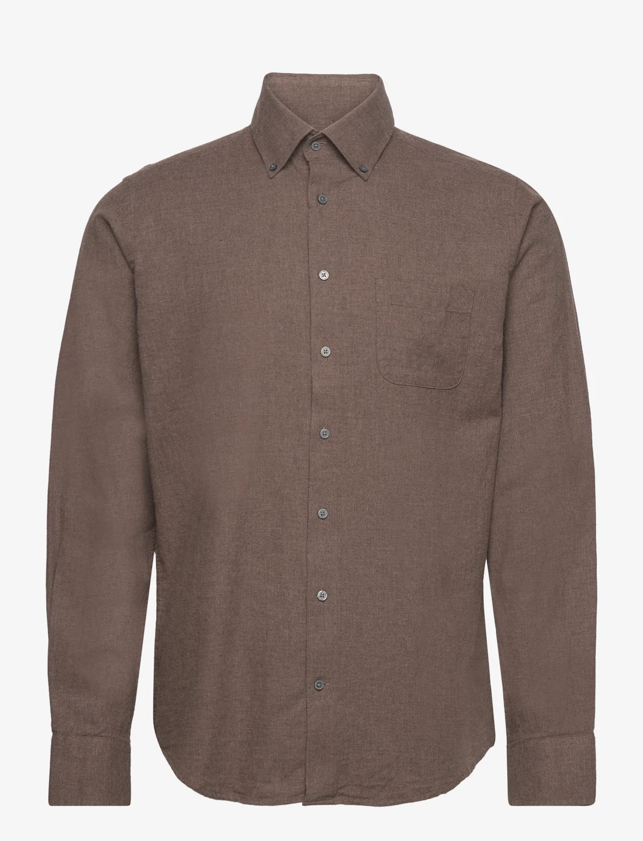 Bruun & Stengade - BS Cotton Casual Modern Fit Shirt - basic skjortor - brown - 0