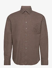 Bruun & Stengade - BS Cotton Casual Modern Fit Shirt - peruskauluspaidat - brown - 0