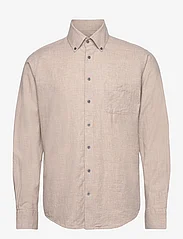 Bruun & Stengade - BS Cotton Casual Modern Fit Shirt - peruskauluspaidat - sand - 0