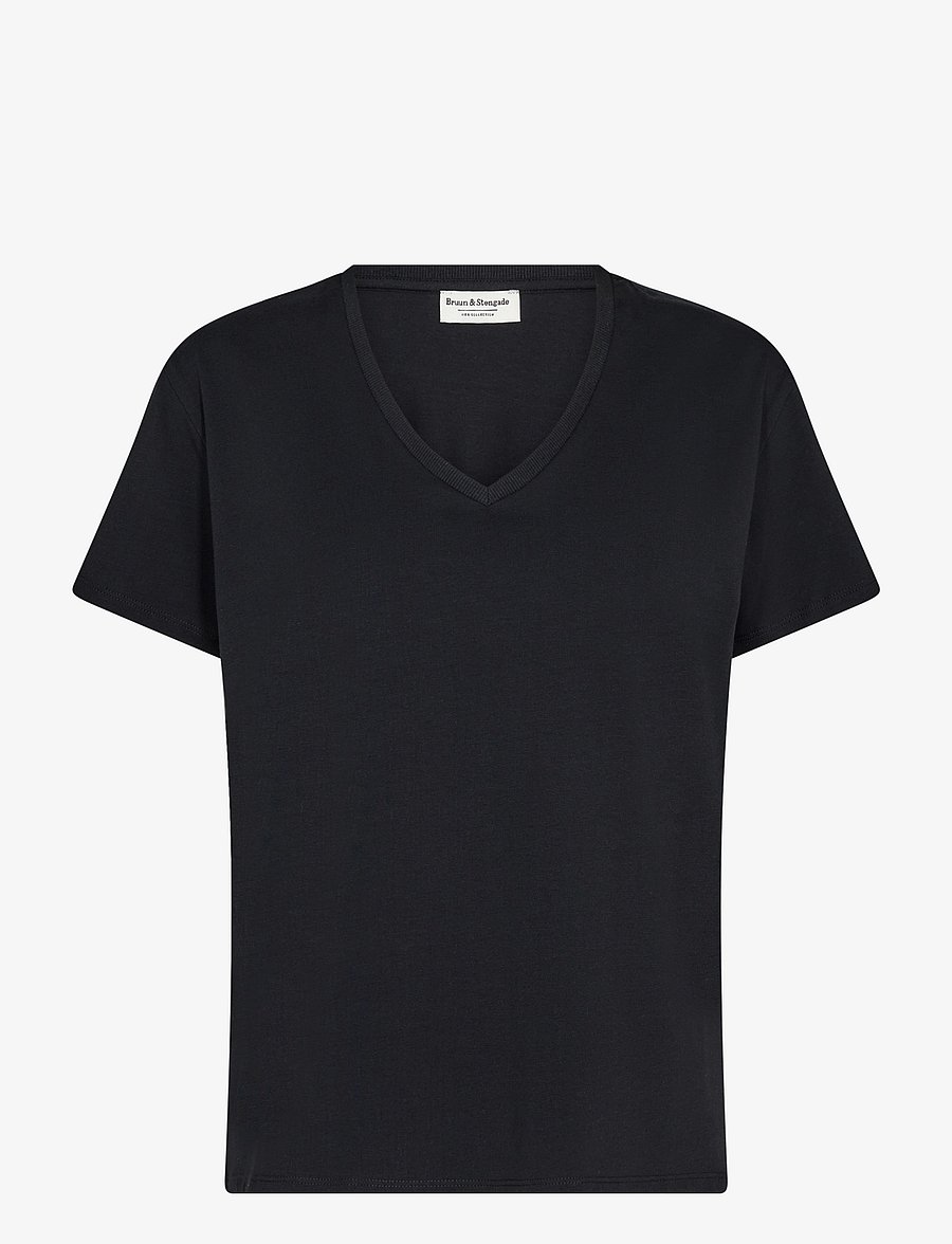 Bruun & Stengade - BS Adrianne Regular Fit T-Shirt - t-shirts - black - 0