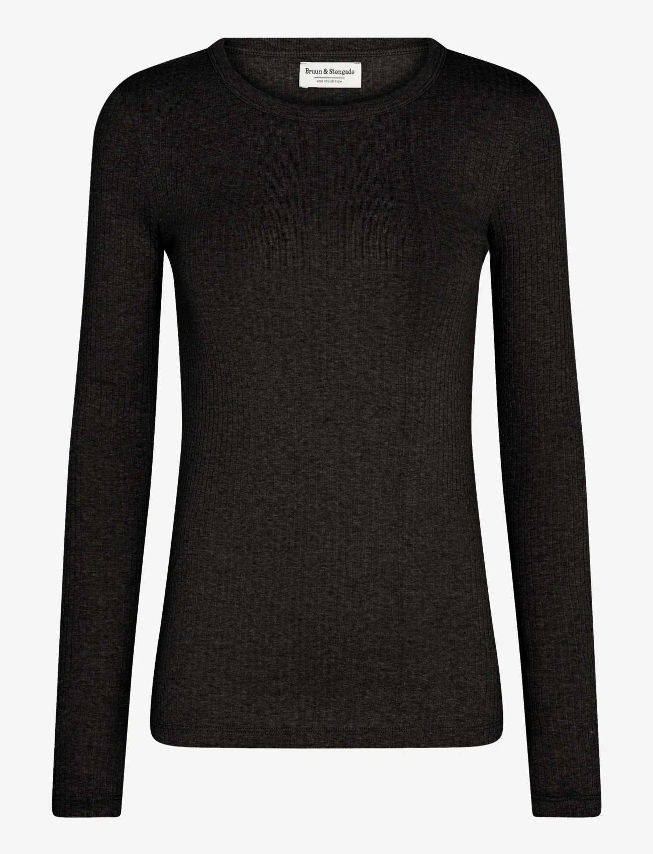 Bruun & Stengade - BS Aurelie Regular Fit T-Shirt - long-sleeved tops - black - 0