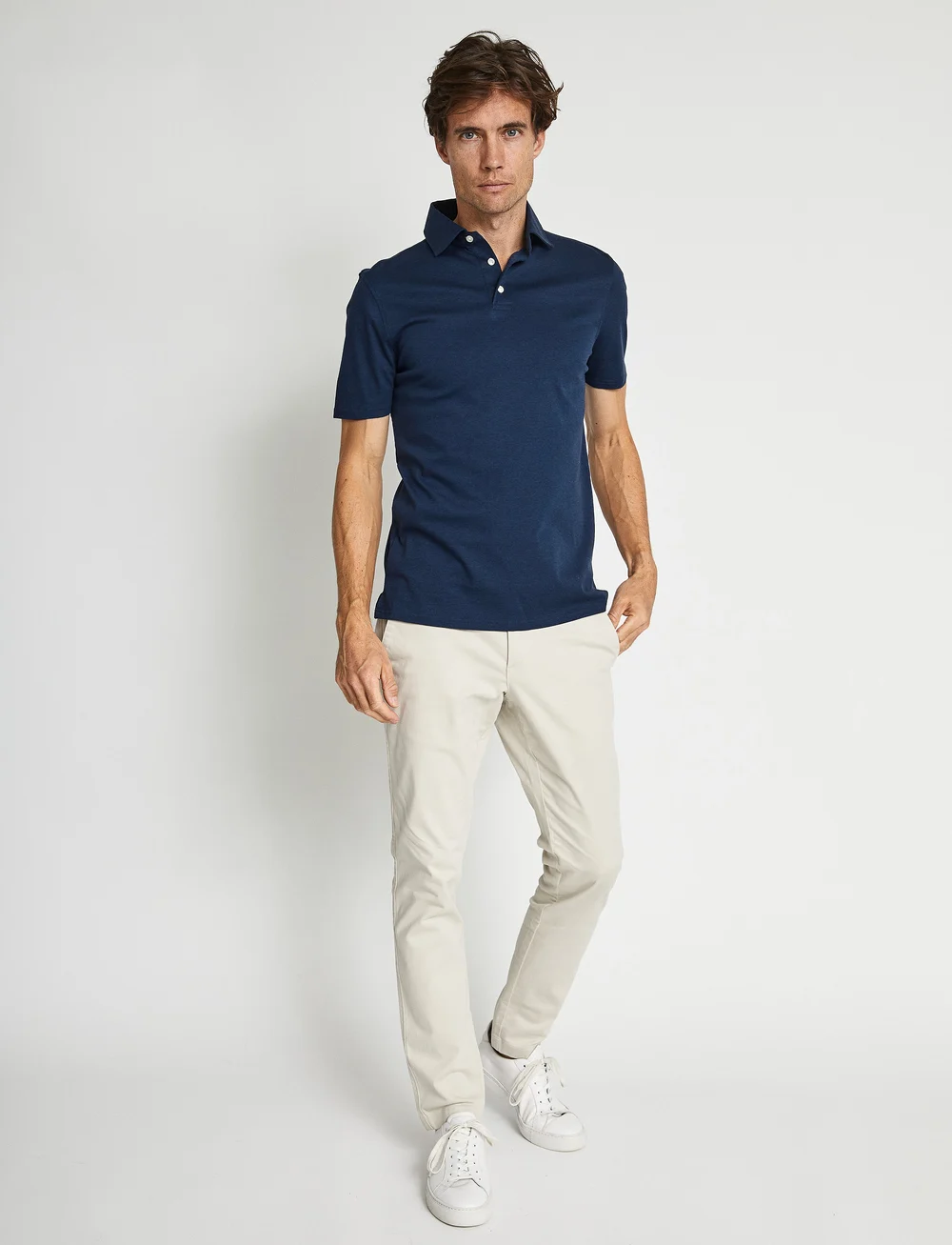 Bruun & Stengade - BS Cayo Regular Fit Polo Shirt - knitted polos - navy - 0