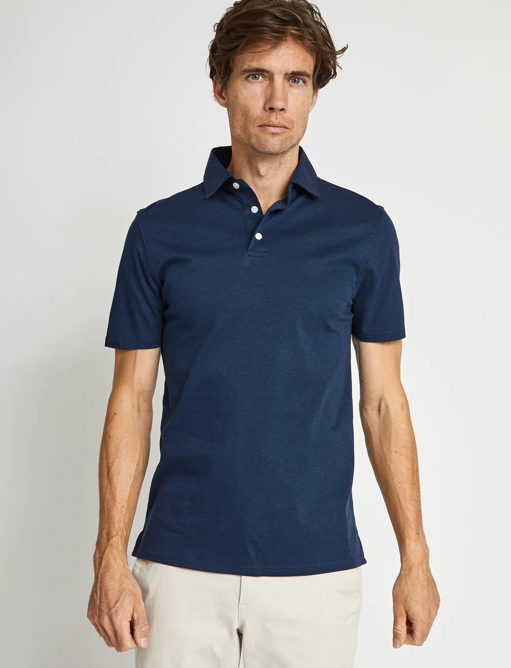 Bruun & Stengade - BS Cayo Regular Fit Polo Shirt - knitted polos - navy - 3
