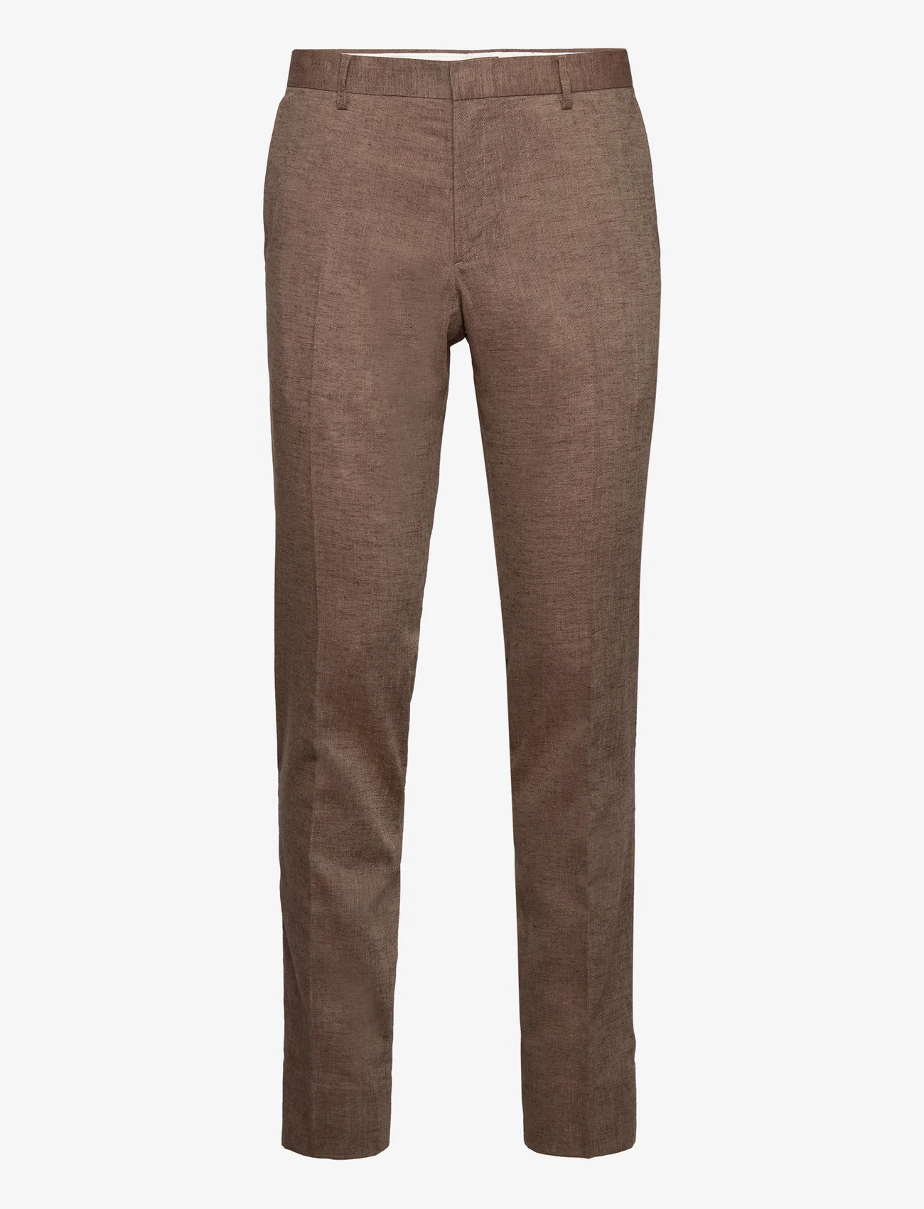 Bruun & Stengade - BS Pollino Classic Fit Suit Pants - linnebyxor - brown - 0