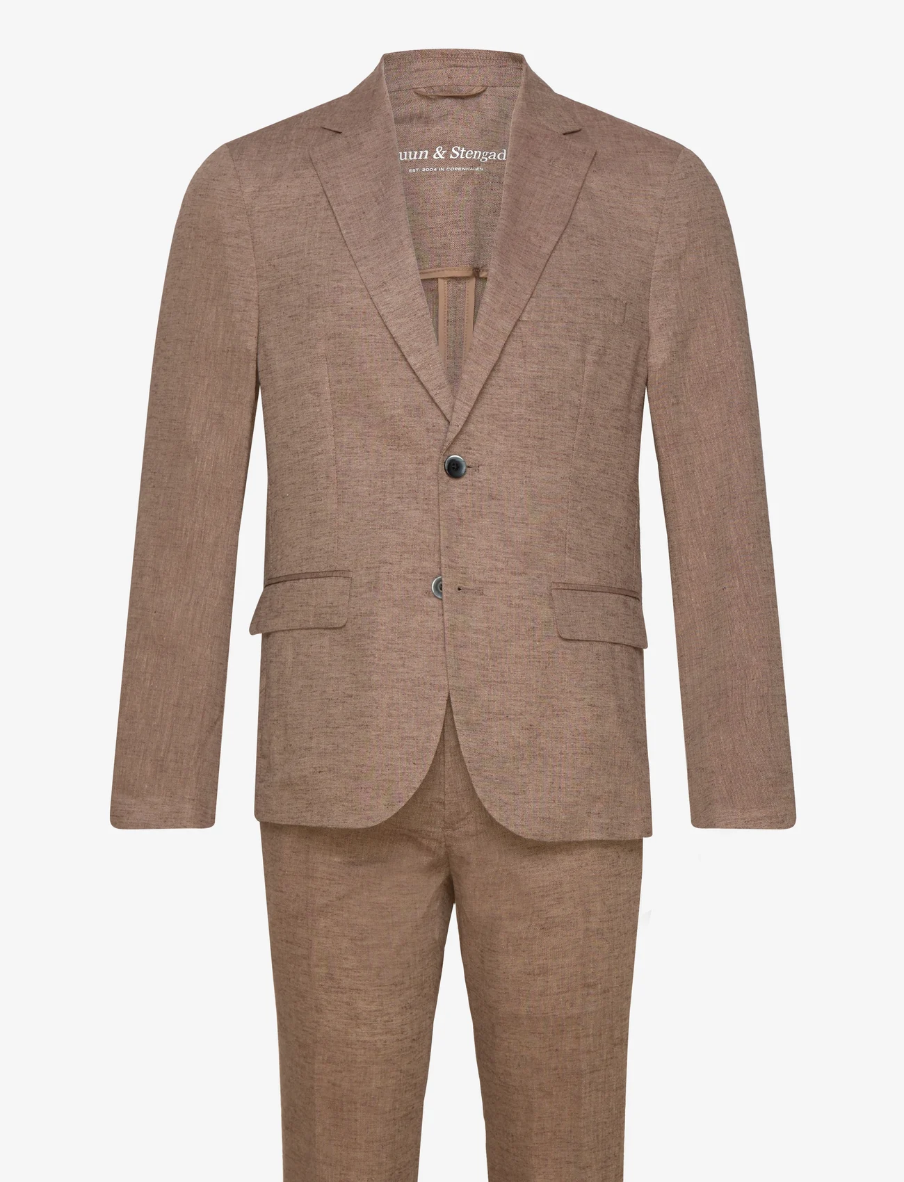 Bruun & Stengade - BS Pollino Classic Fit Suit Set - kahe rinnatisega ülikonnad - brown - 0
