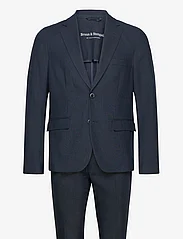 Bruun & Stengade - BS Pollino Classic Fit Suit Set - dobbeltradede jakkesæt - navy - 0