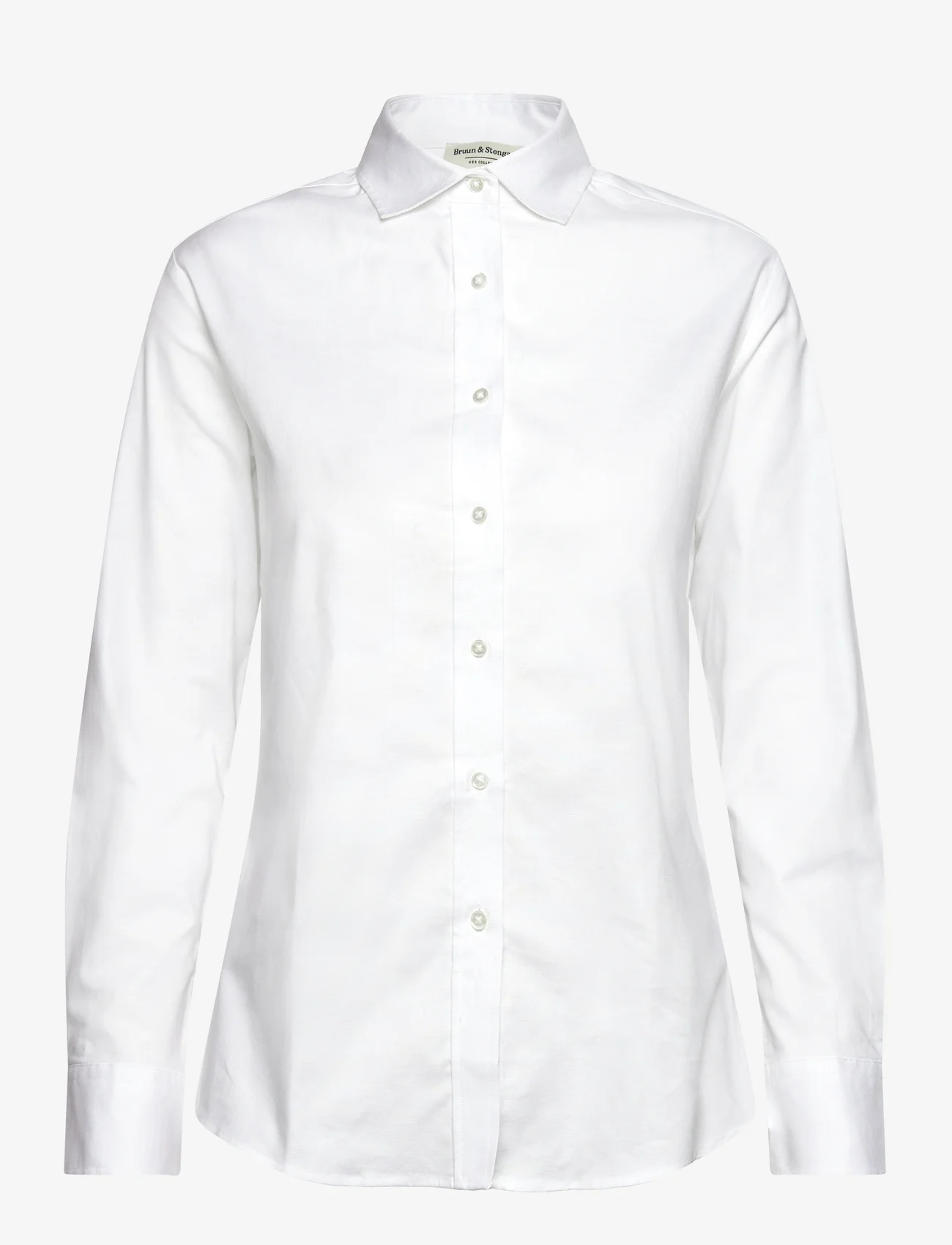 Bruun & Stengade - BS Marie Slim Fit Shirt - krekli ar garām piedurknēm - white - 1