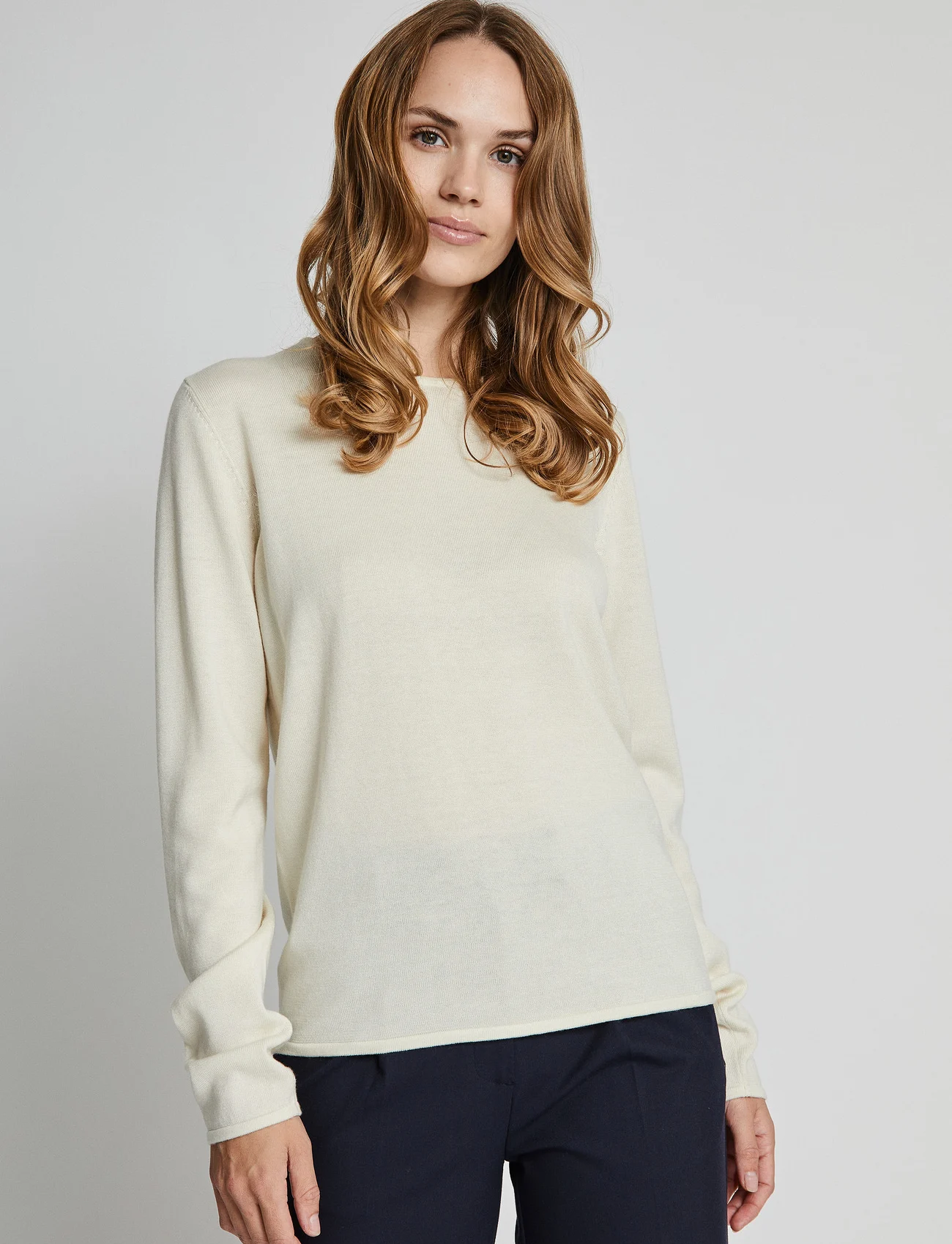 Bruun & Stengade - BS Marit Regular Fit Knitwear - långärmade toppar - off white - 0