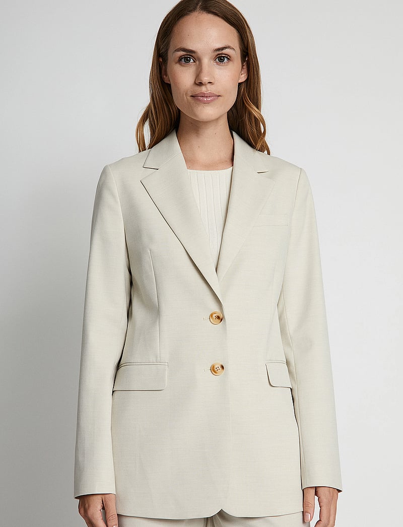 Bruun & Stengade - BS Estelle Regular Fit Blazer - enkeltradede blazere - sand - 0
