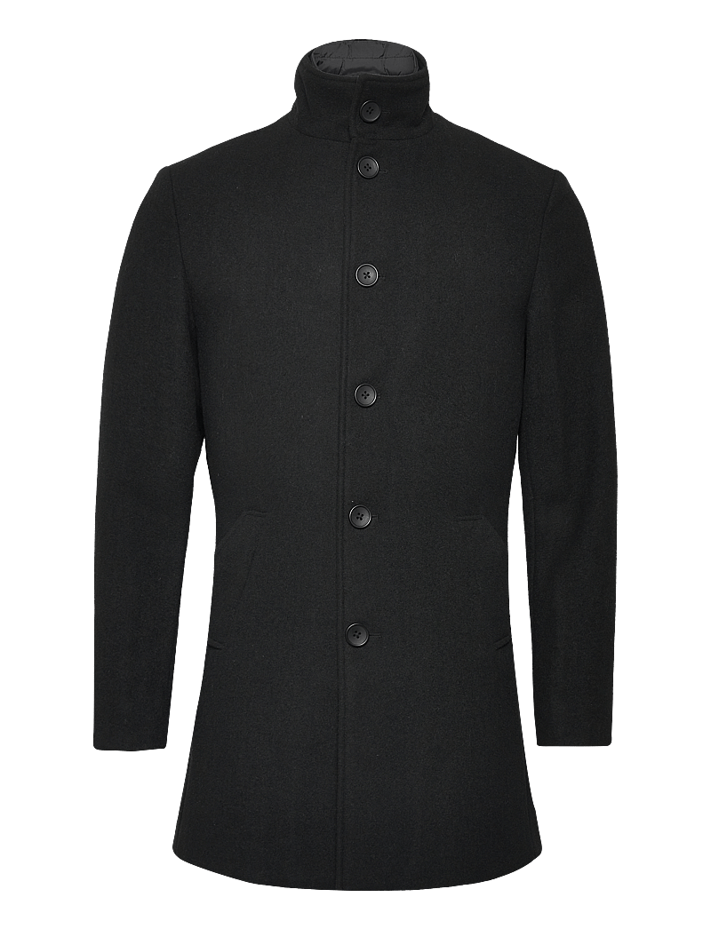 Bruun & Stengade - BS Ontario Slim Fit Coat - wollmäntel - black - 0