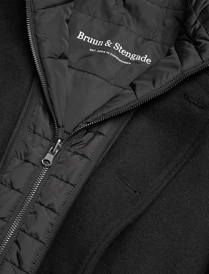 Bruun & Stengade - BS Ontario Slim Fit Coat - wollmäntel - black - 3