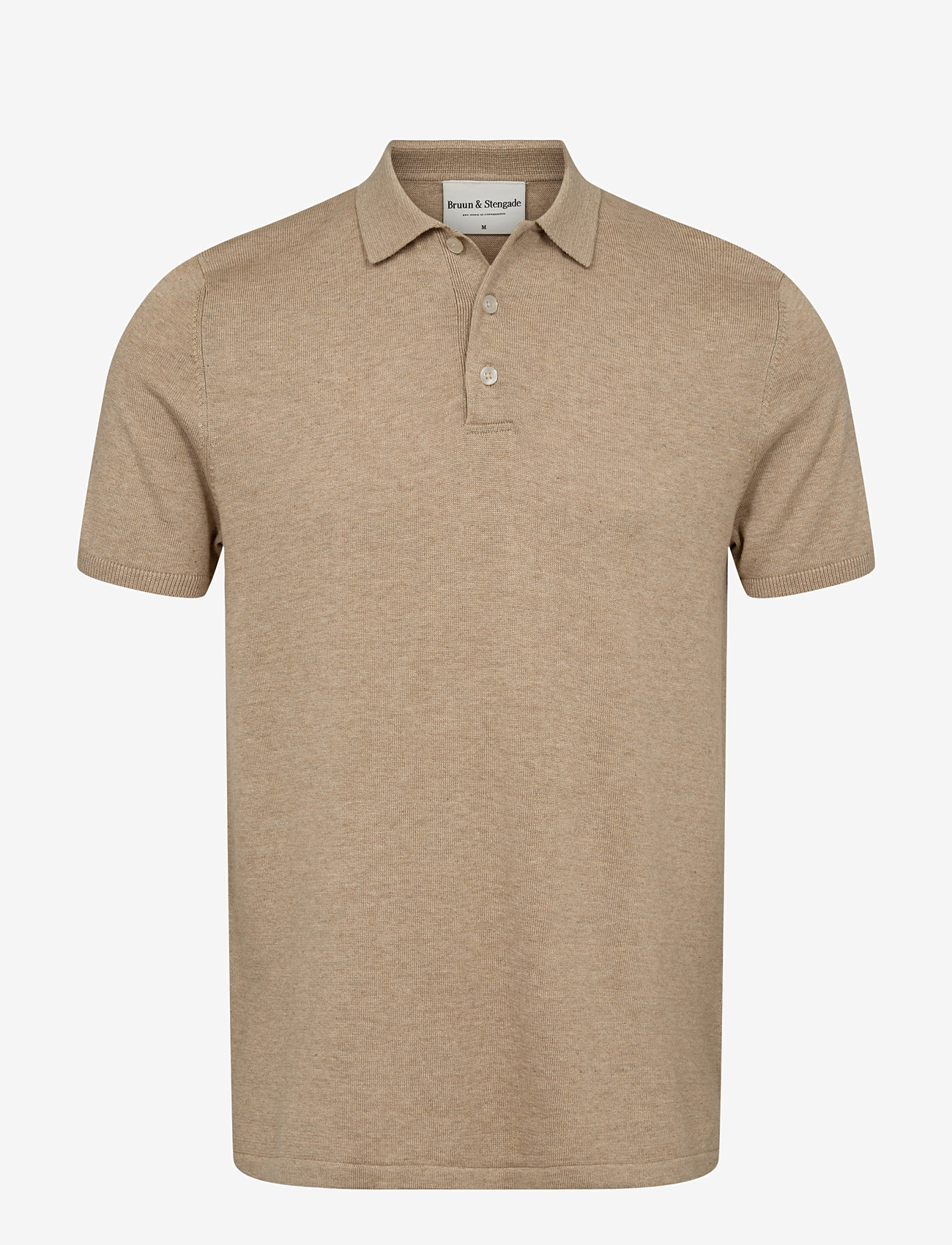 Bruun & Stengade - BS Aaran Regular Fit Polo Shirt - gestrickte polohemden - beige - 1