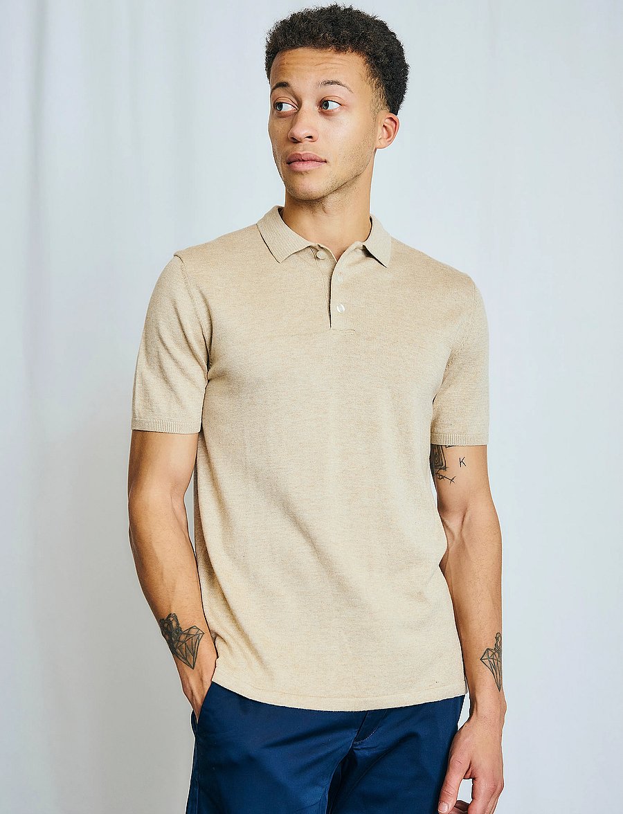 Bruun & Stengade - BS Aaran Regular Fit Polo Shirt - beige - 3