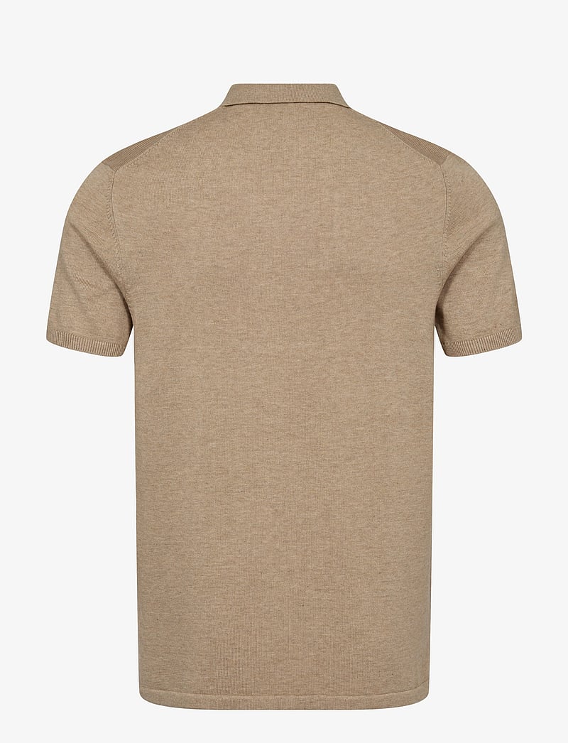 Bruun & Stengade - BS Aaran Regular Fit Polo Shirt - gestrickte polohemden - beige - 2