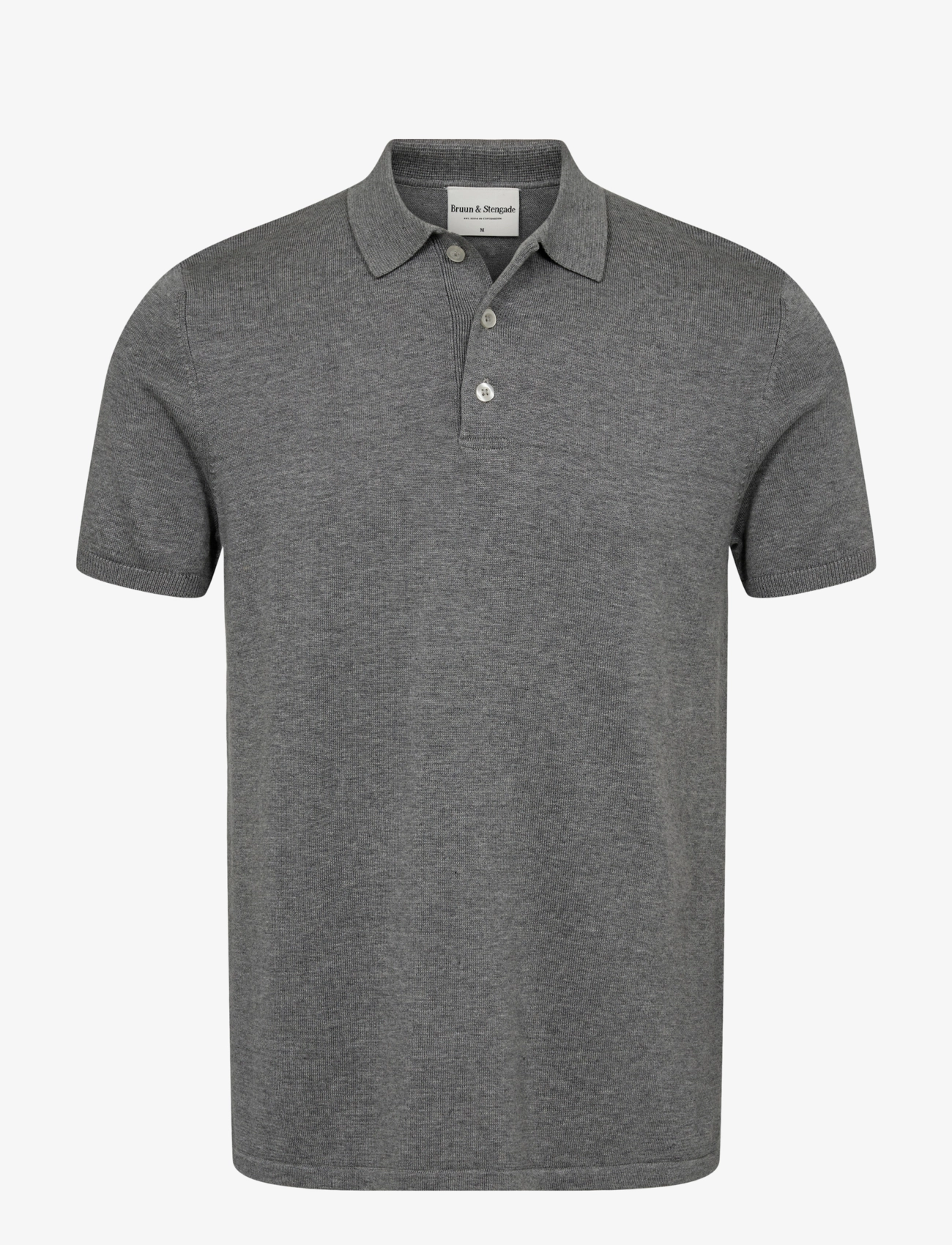 Bruun & Stengade BS Aaran Regular Fit Polo Shirt - Strickmode - GREY / grey