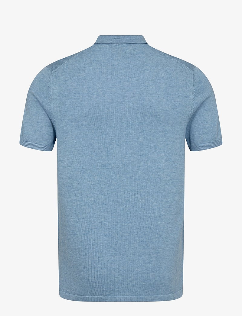 Bruun & Stengade - BS Aaran Regular Fit Polo Shirt - gestrickte polohemden - light blue - 2