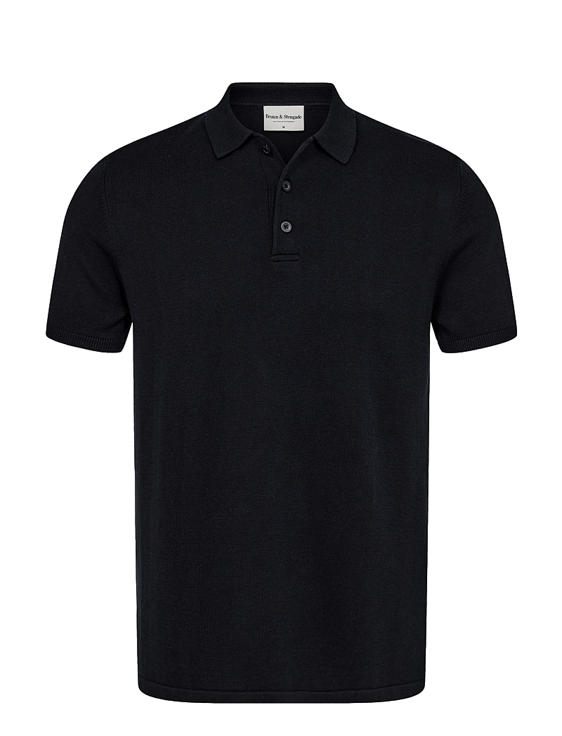 Bruun & Stengade - BS Aaran Regular Fit Polo Shirt - strikkede poloer - navy - 1