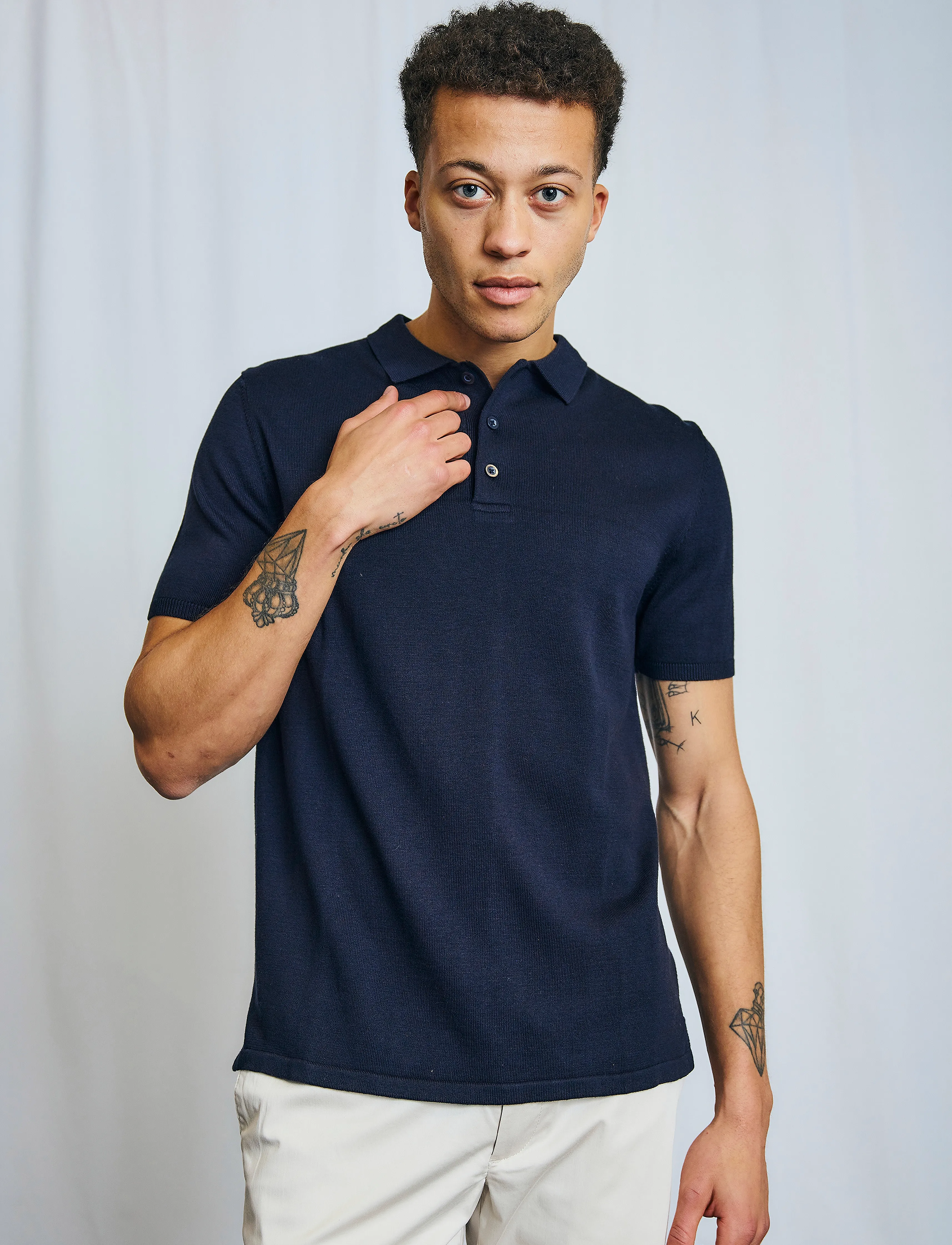 Bruun & Stengade BS Aaran Regular Fit Polo Shirt - Looks for less - NAVY / navy