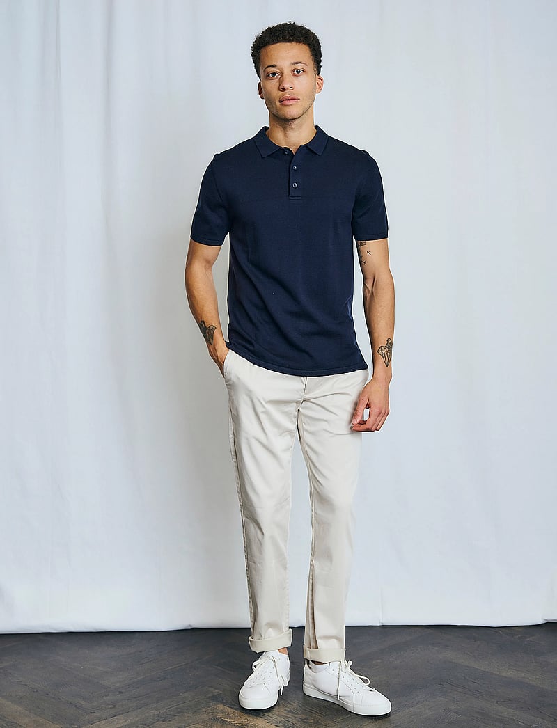 Bruun & Stengade - BS Aaran Regular Fit Polo Shirt - strikkede poloer - navy - 4