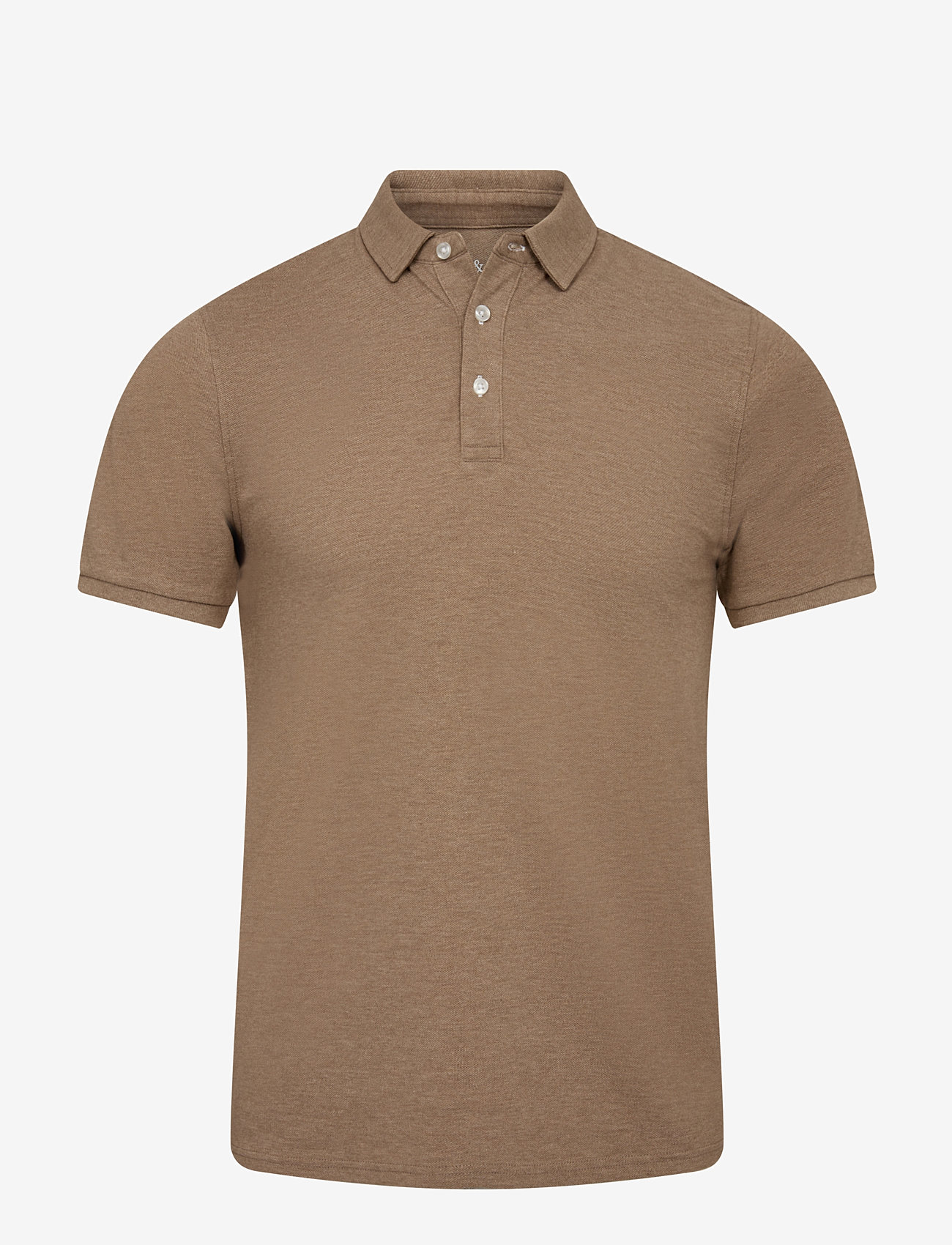 Bruun & Stengade - BS Taketomi Regular Fit Polo Shirt - kortærmede poloer - brown - 1