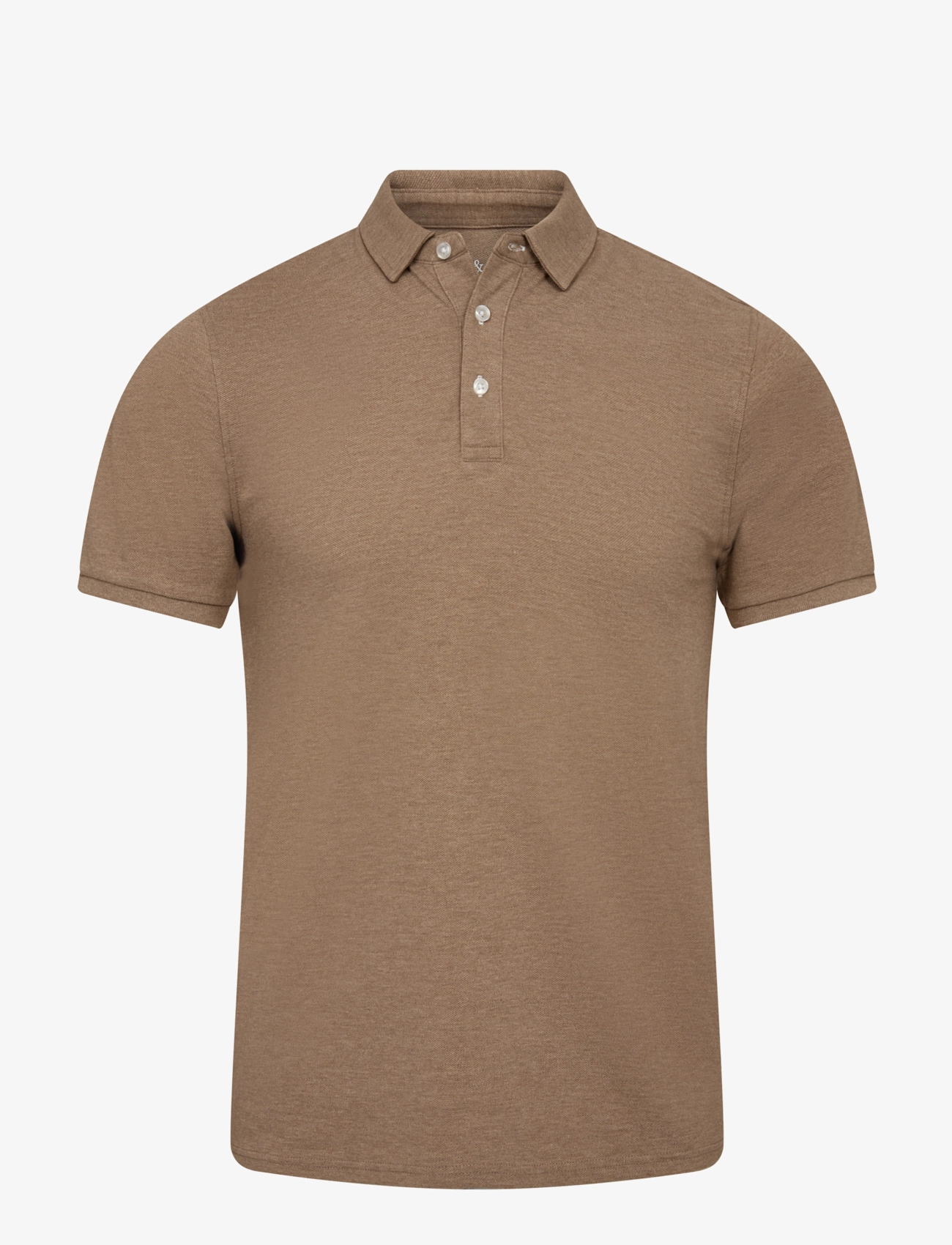 Bruun & Stengade BS Taketomi Regular Fit Polo Shirt - Tøj - BROWN / brown