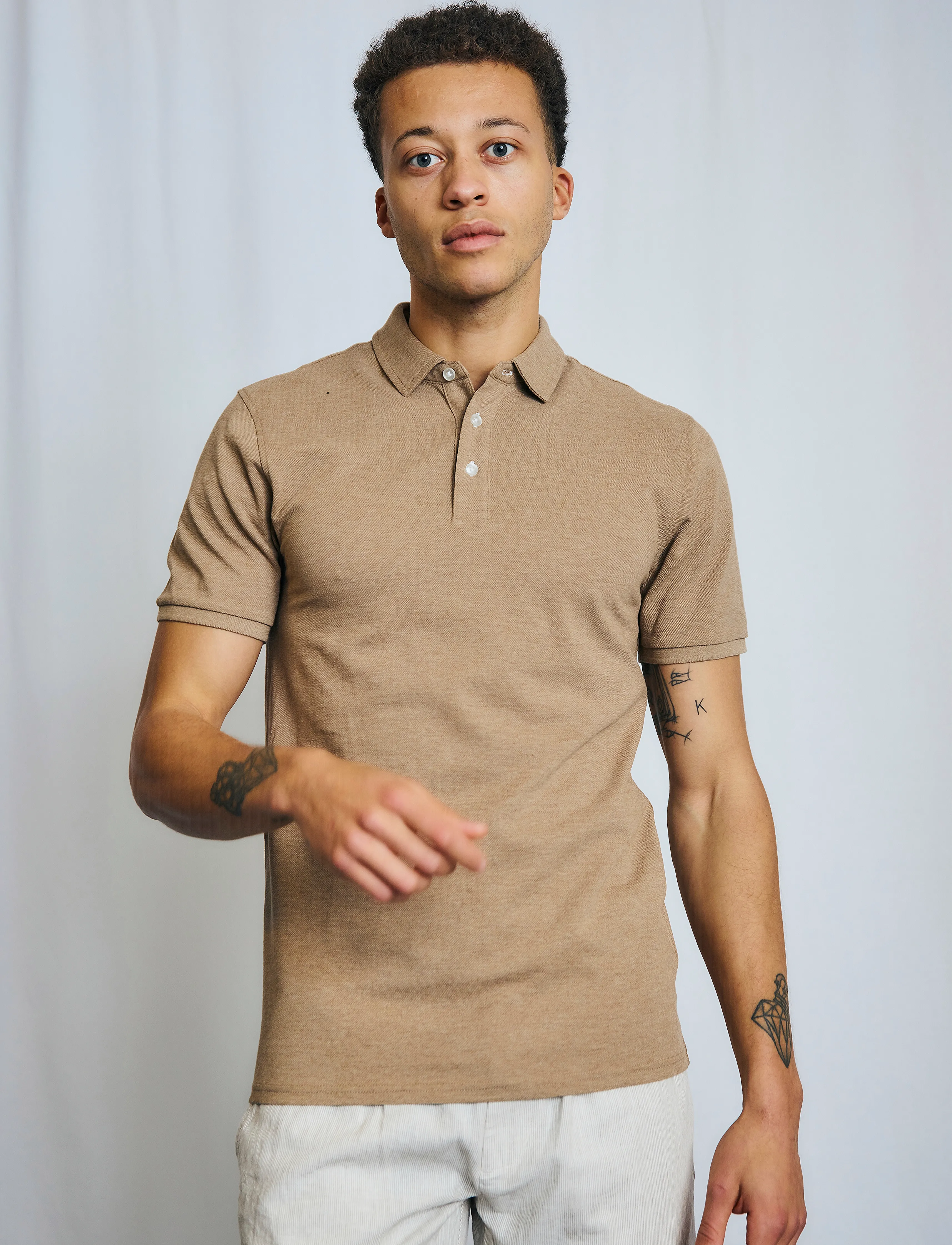 Bruun & Stengade BS Taketomi Regular Fit Polo Shirt - Tøj - BROWN / brown