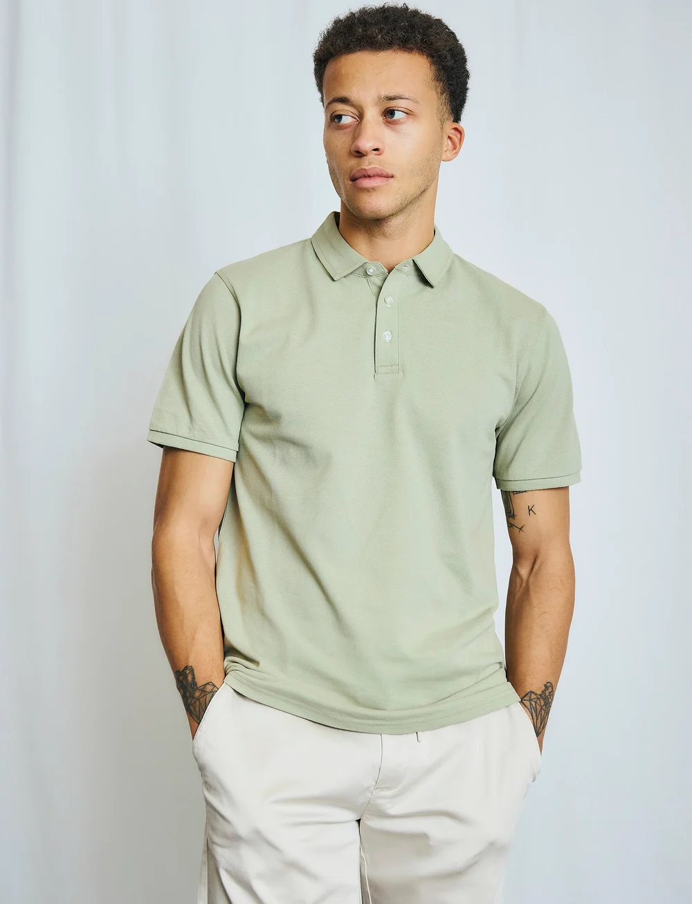 Bruun & Stengade - BS Taketomi Regular Fit Polo Shirt - short-sleeved polos - dusty green - 0