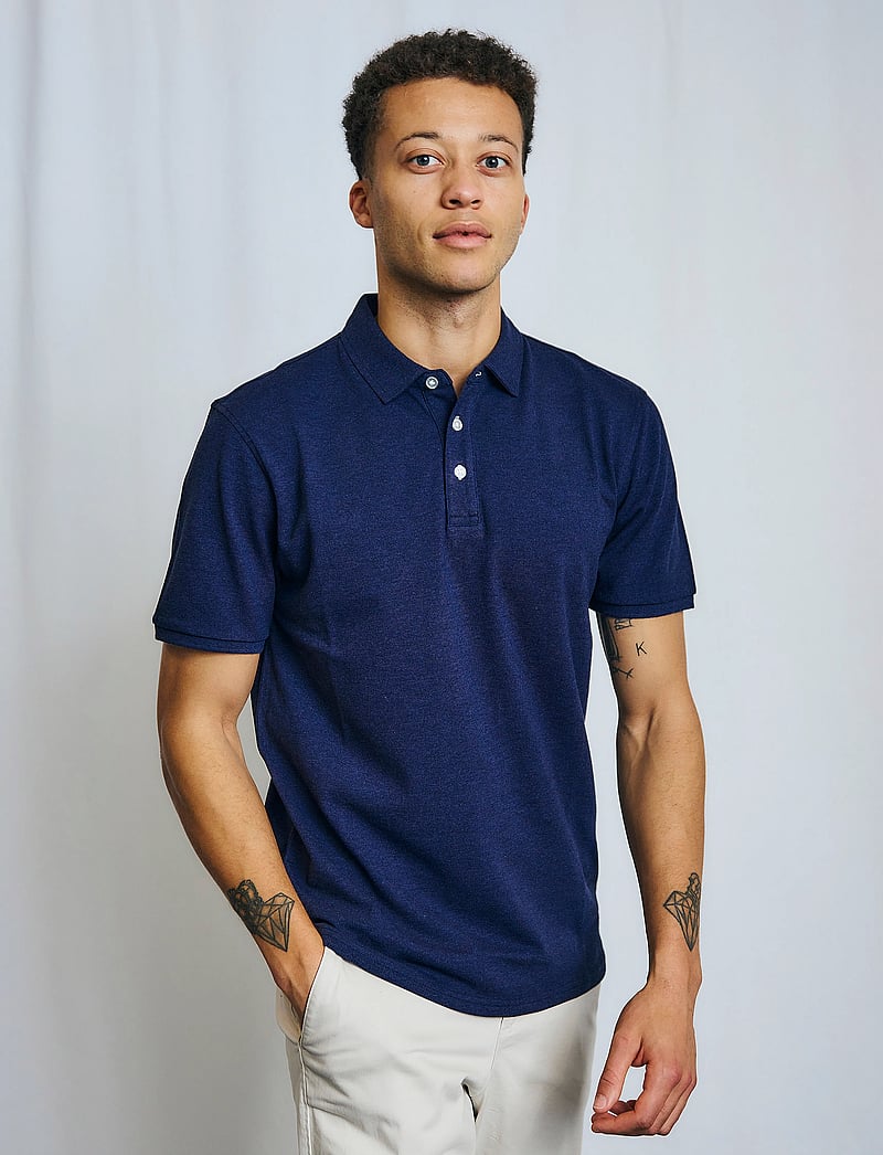 Bruun & Stengade - BS Taketomi Regular Fit Polo Shirt - kortærmede poloer - ocean - 0