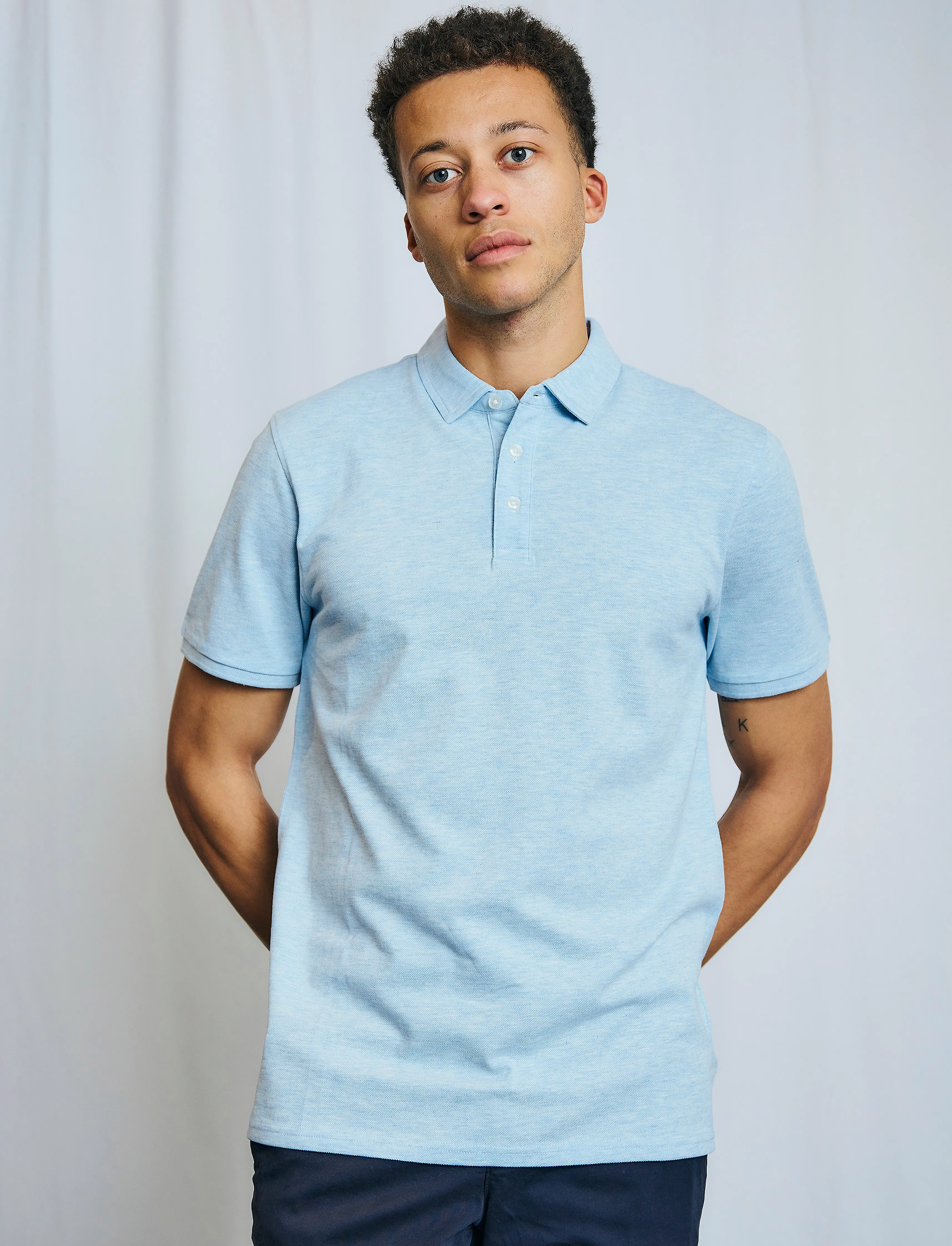 Bruun & Stengade - BS Taketomi Regular Fit Polo Shirt - sky - 3