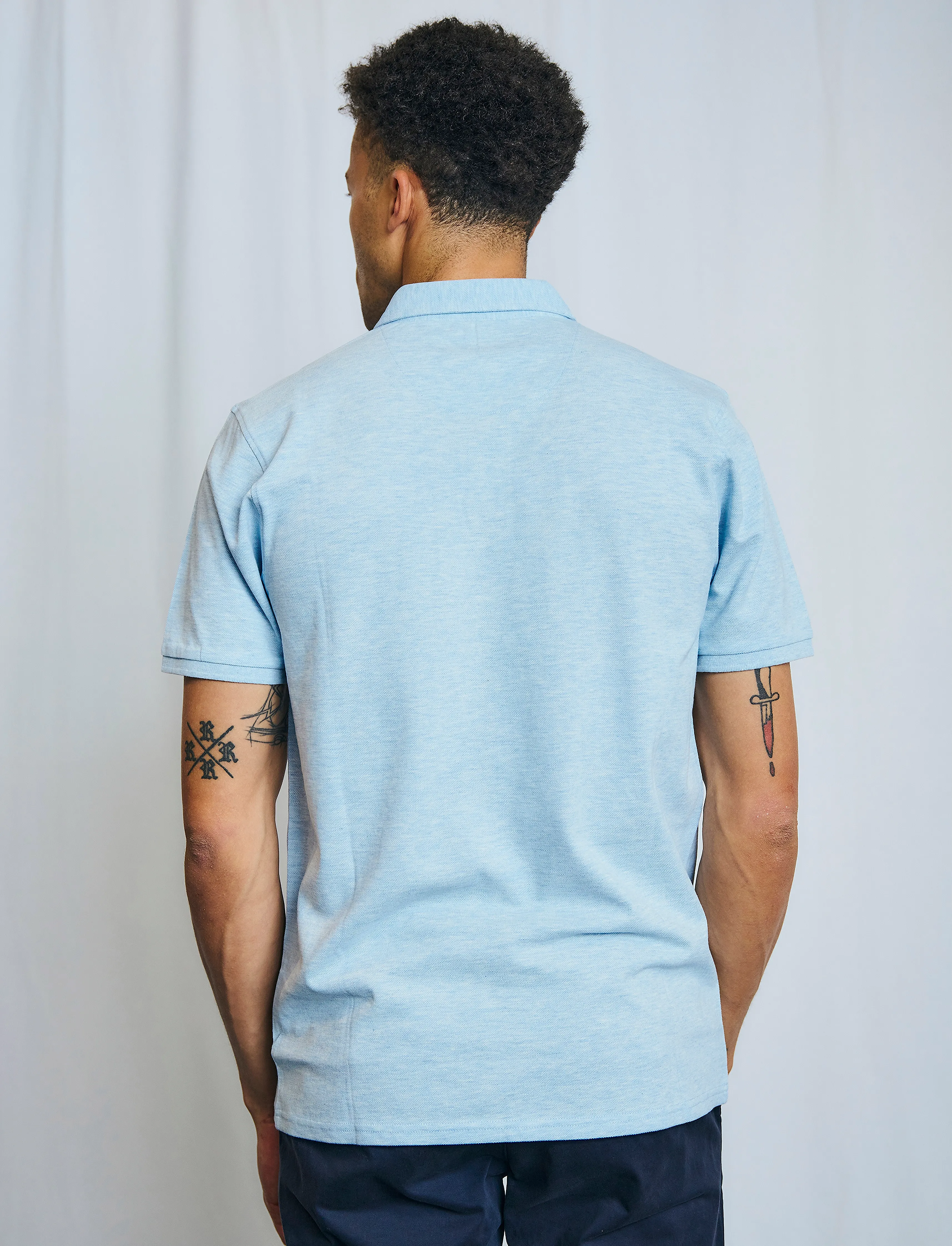 Bruun & Stengade - BS Taketomi Regular Fit Polo Shirt - sky - 4