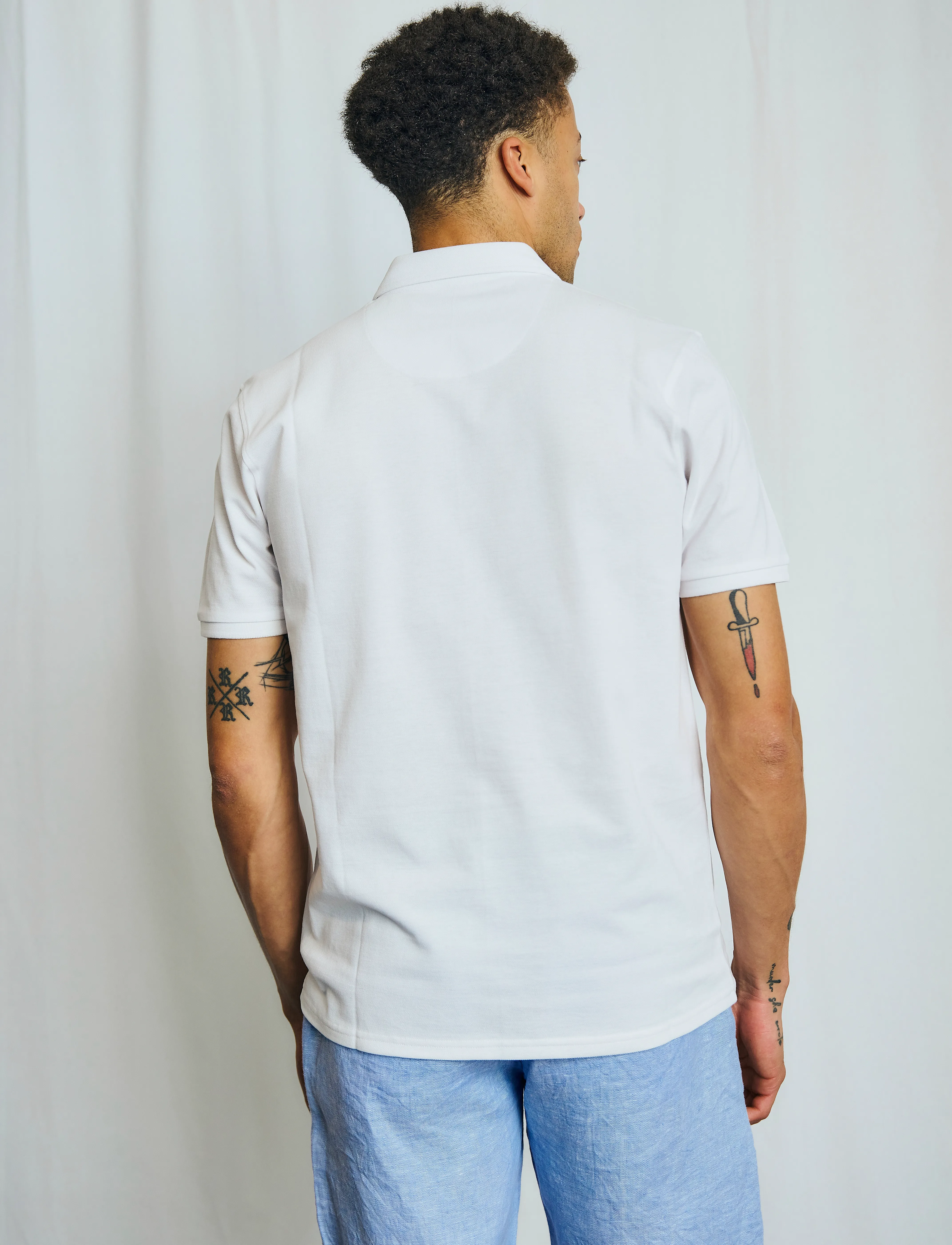 Bruun & Stengade - BS Taketomi Regular Fit Polo Shirt - kortærmede poloer - white - 5