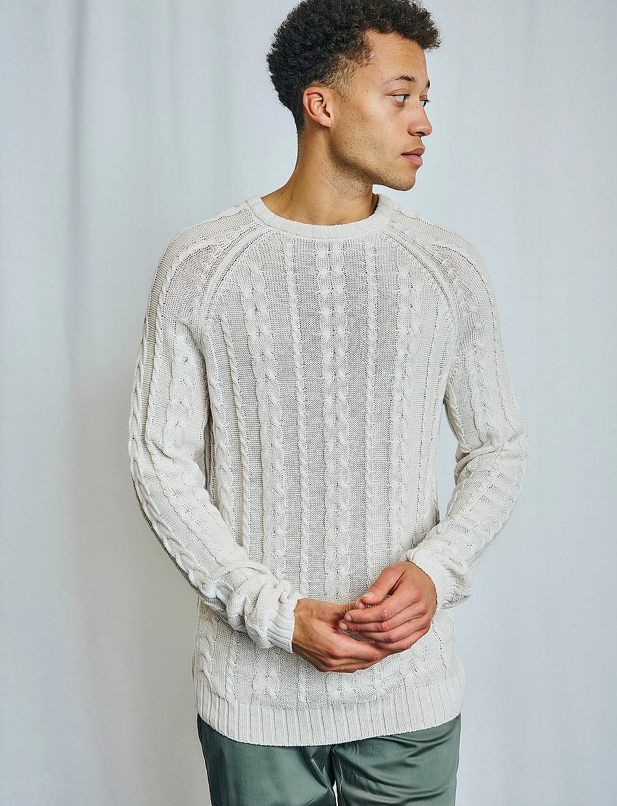 Bruun & Stengade - BS Odale Regular Fit Knitwear - rundhals - off white - 3