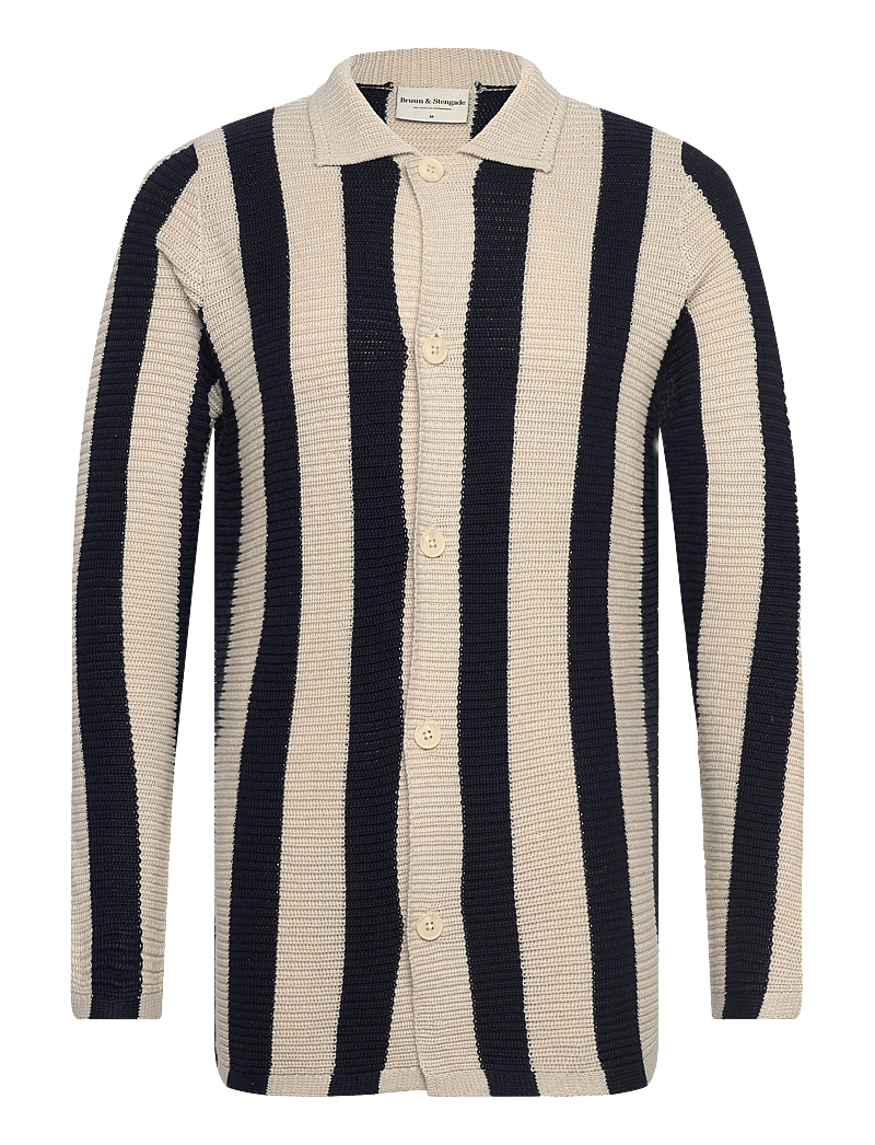 Bruun & Stengade - BS Sito Regular Fit Knitwear - kardiganid - navy/white - 1